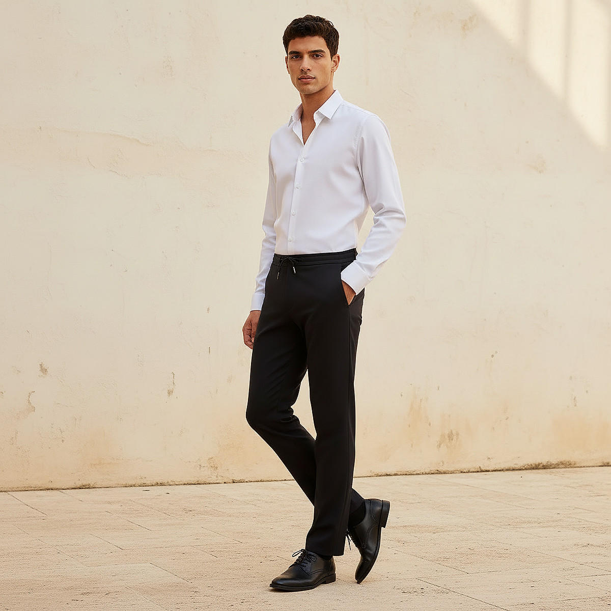 Men Regular Fit Collared Textured Long Sleeves Shirt-men-clothing-shirts-image-3
