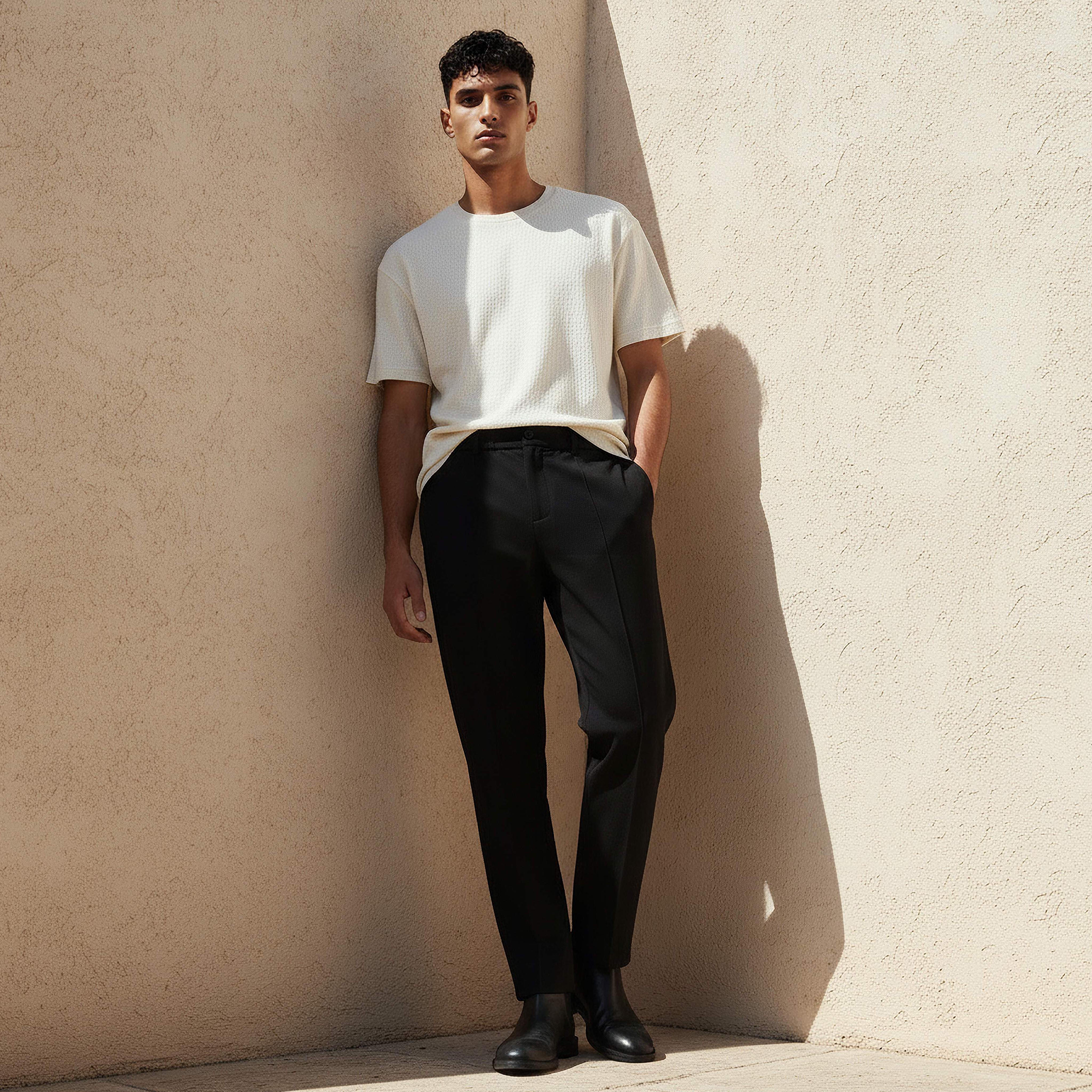 بنطلون رسمي بقصة مريحة للرجال من آيكونيك-men-clothing-bottoms-trousersandchinos-trousers-image-3