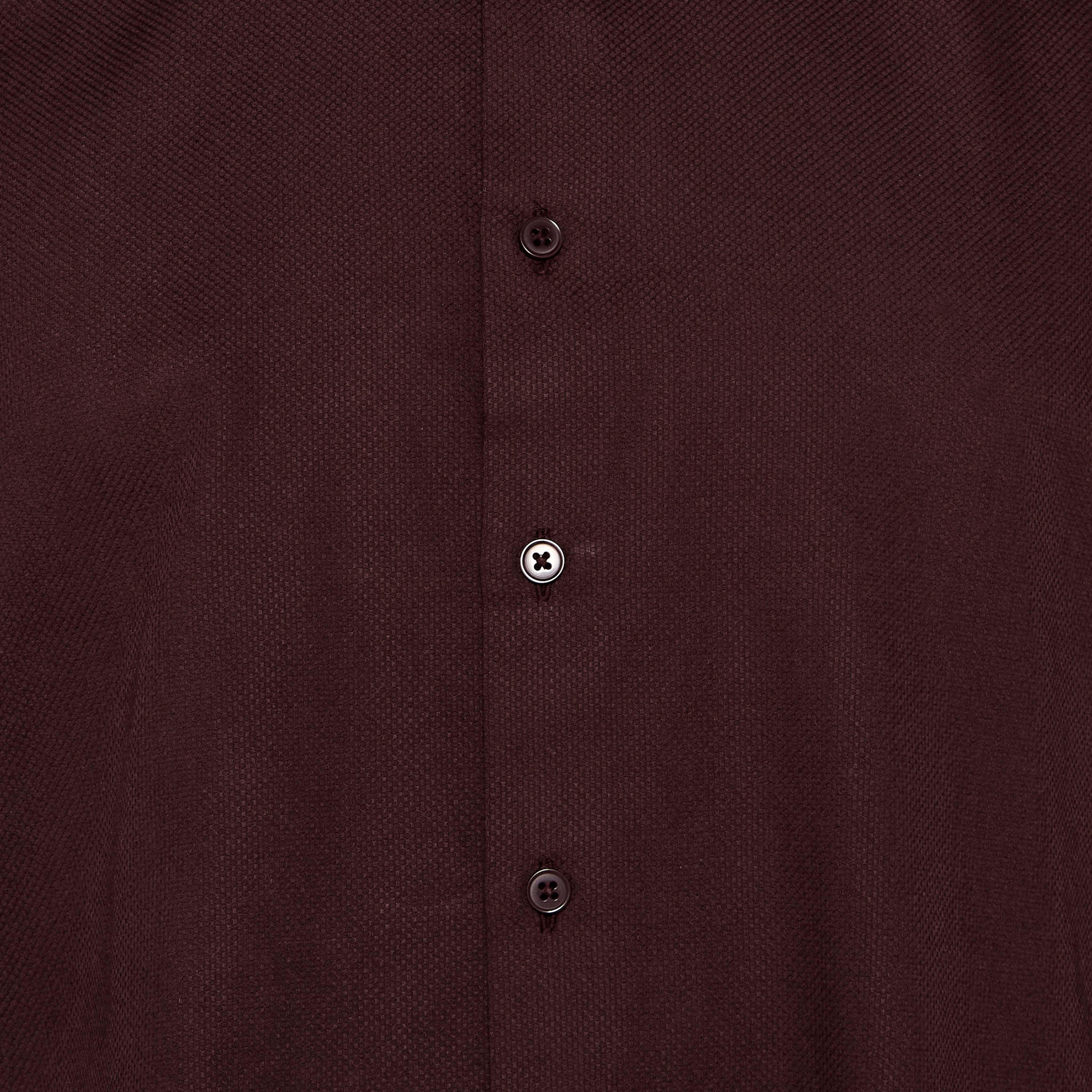 Men Regular Fit Collared Textured Long Sleeves Shirt-men-clothing-shirts-image-2