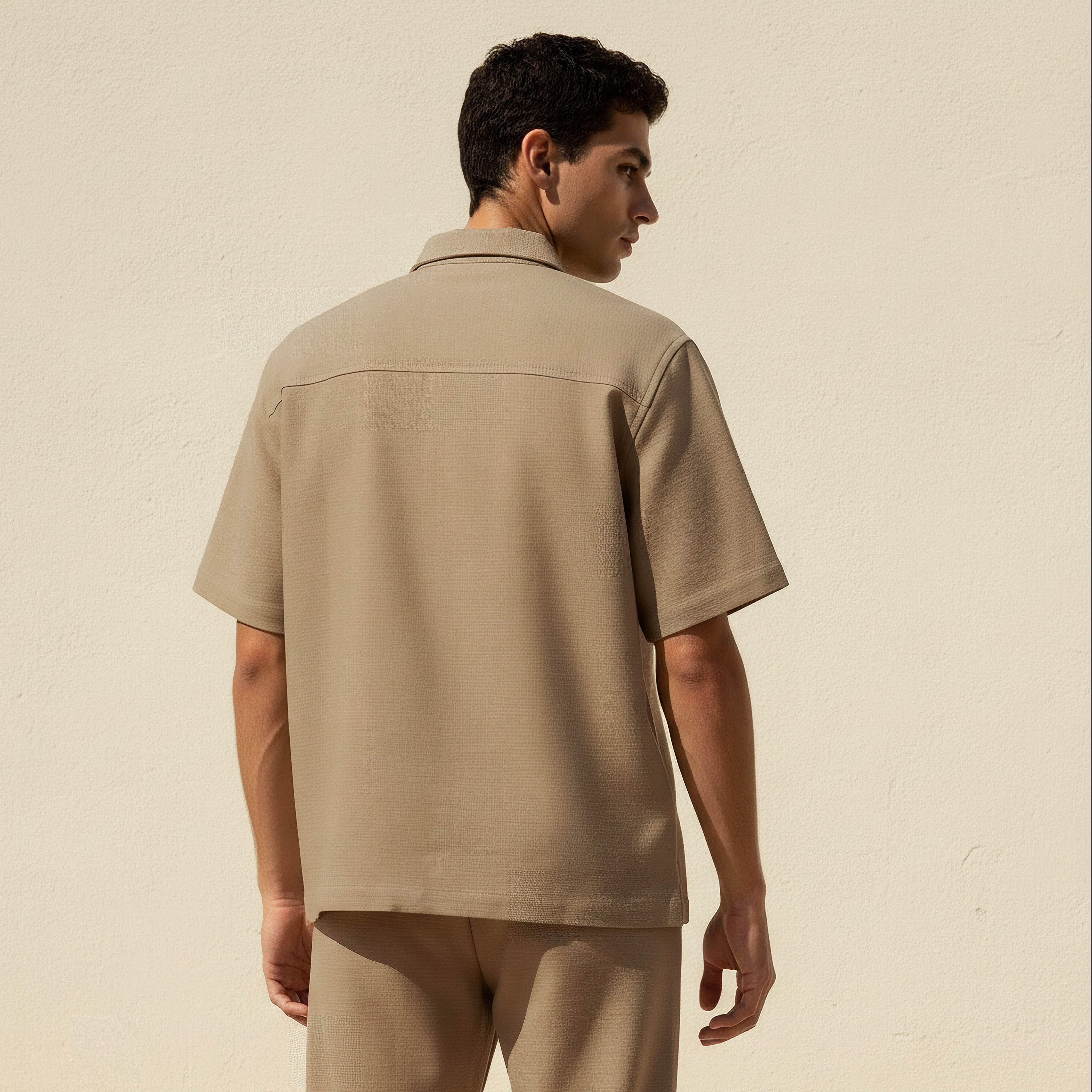 Men Regular Fit Collared Short Sleeve Shirt-men-clothing-shirts-image-4