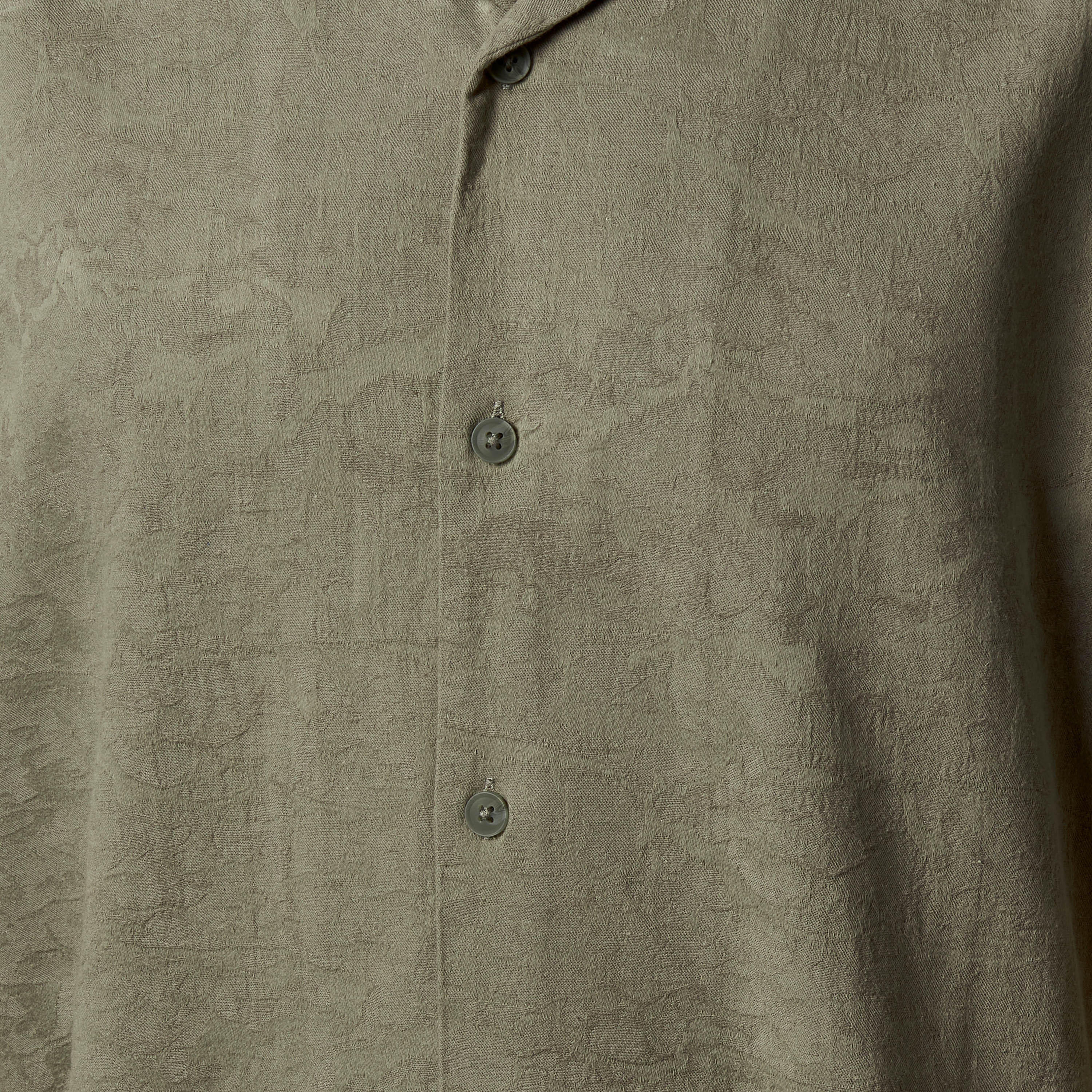 Men Regular Fit Cuban Collar Textured Short Sleeves Linen Blend Shirt-men-clothing-shirts-image-2