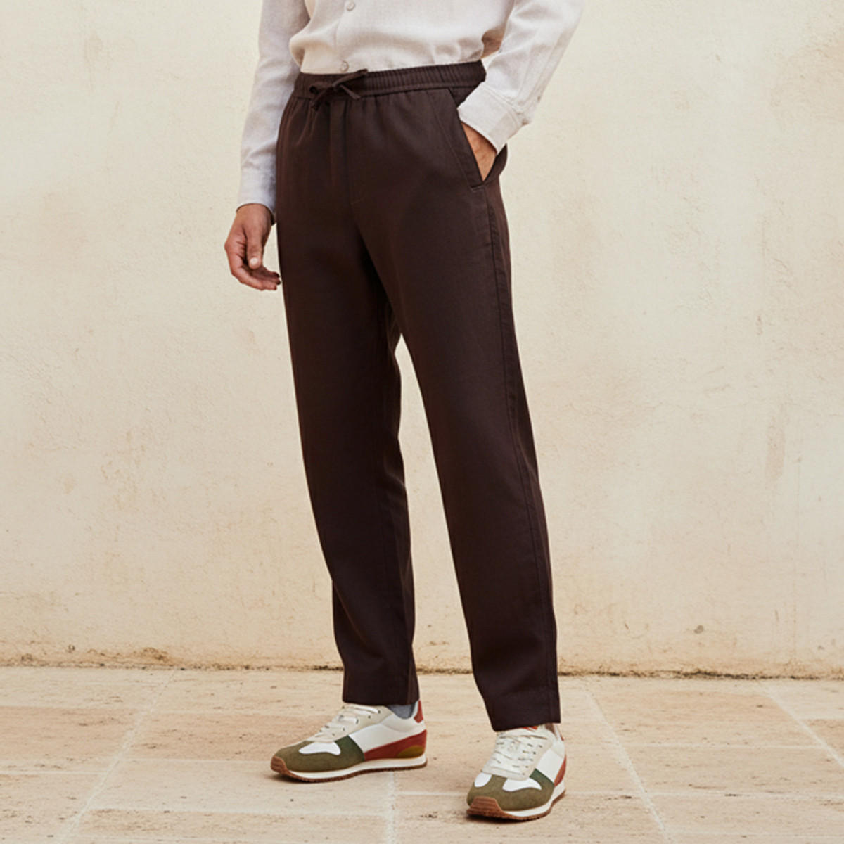 Men Regular Fit Twill Trousers-men-clothing-bottoms-trousersandchinos-trousers-image-1