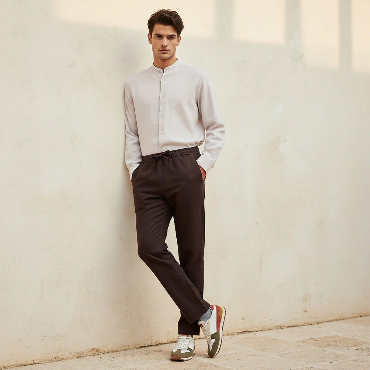 Men Regular Fit Twill Trousers-men-clothing-bottoms-trousersandchinos-trousers-image-3