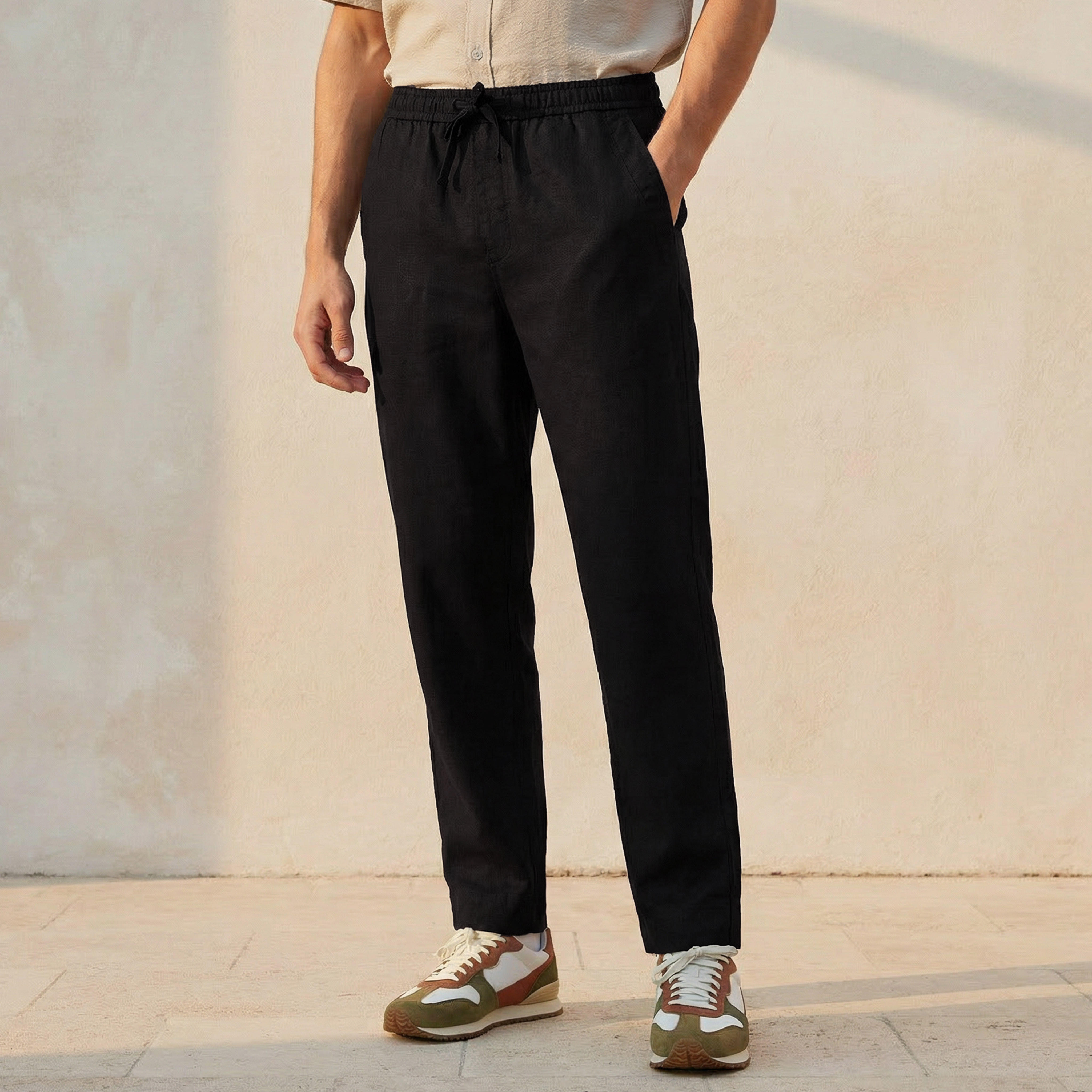 Men Regular Fit Twill Trousers-men-clothing-bottoms-trousersandchinos-trousers-image-1