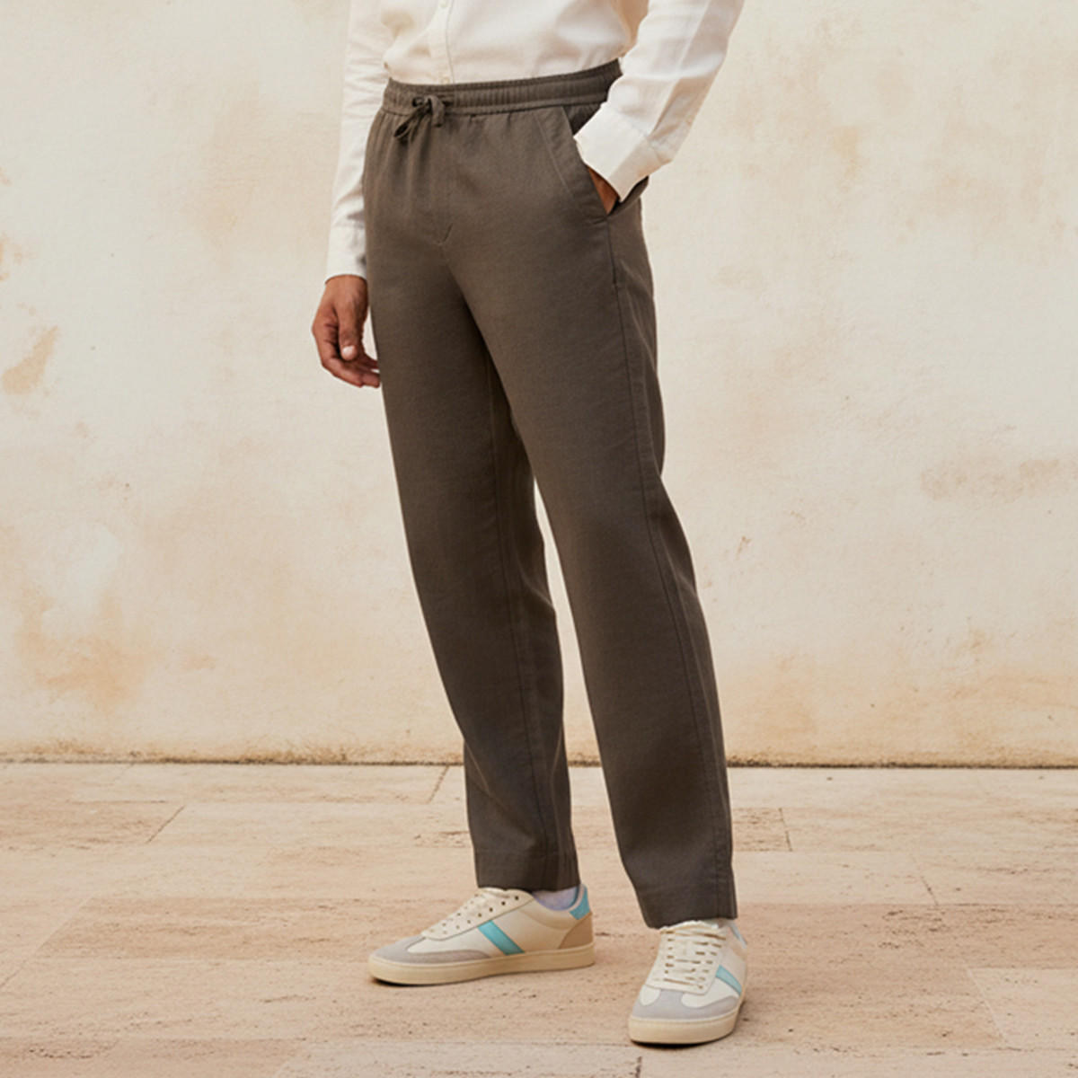 Men Regular Fit Twill Trousers-men-clothing-bottoms-trousersandchinos-trousers-image-1