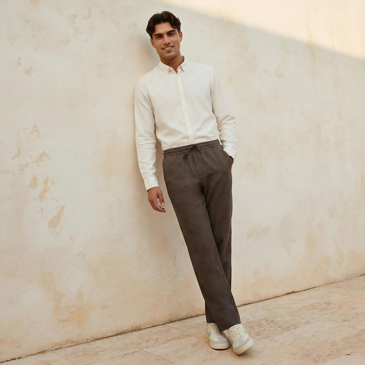 Men Regular Fit Twill Trousers-men-clothing-bottoms-trousersandchinos-trousers-image-3