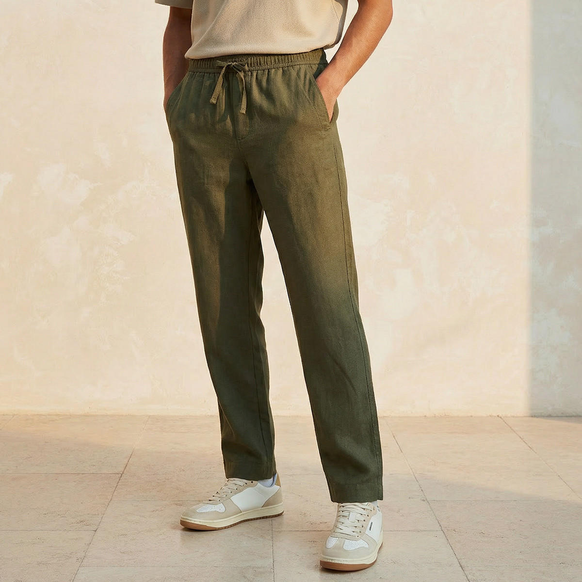 Men Regular Fit Twill Trousers-men-clothing-bottoms-trousersandchinos-trousers-image-1
