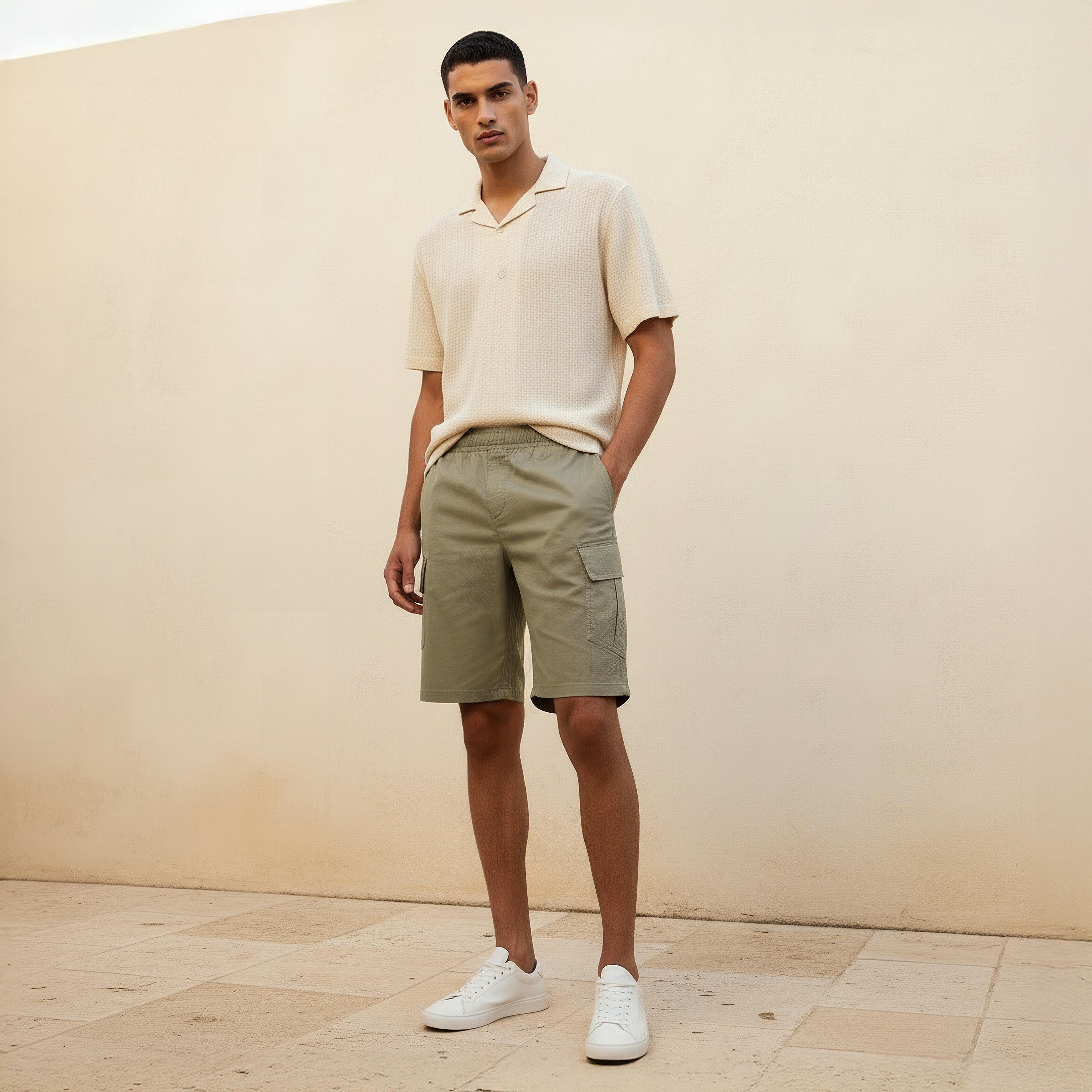 Men Regular Fit Cargo Shorts-men-clothing-bottoms-shorts-image-3