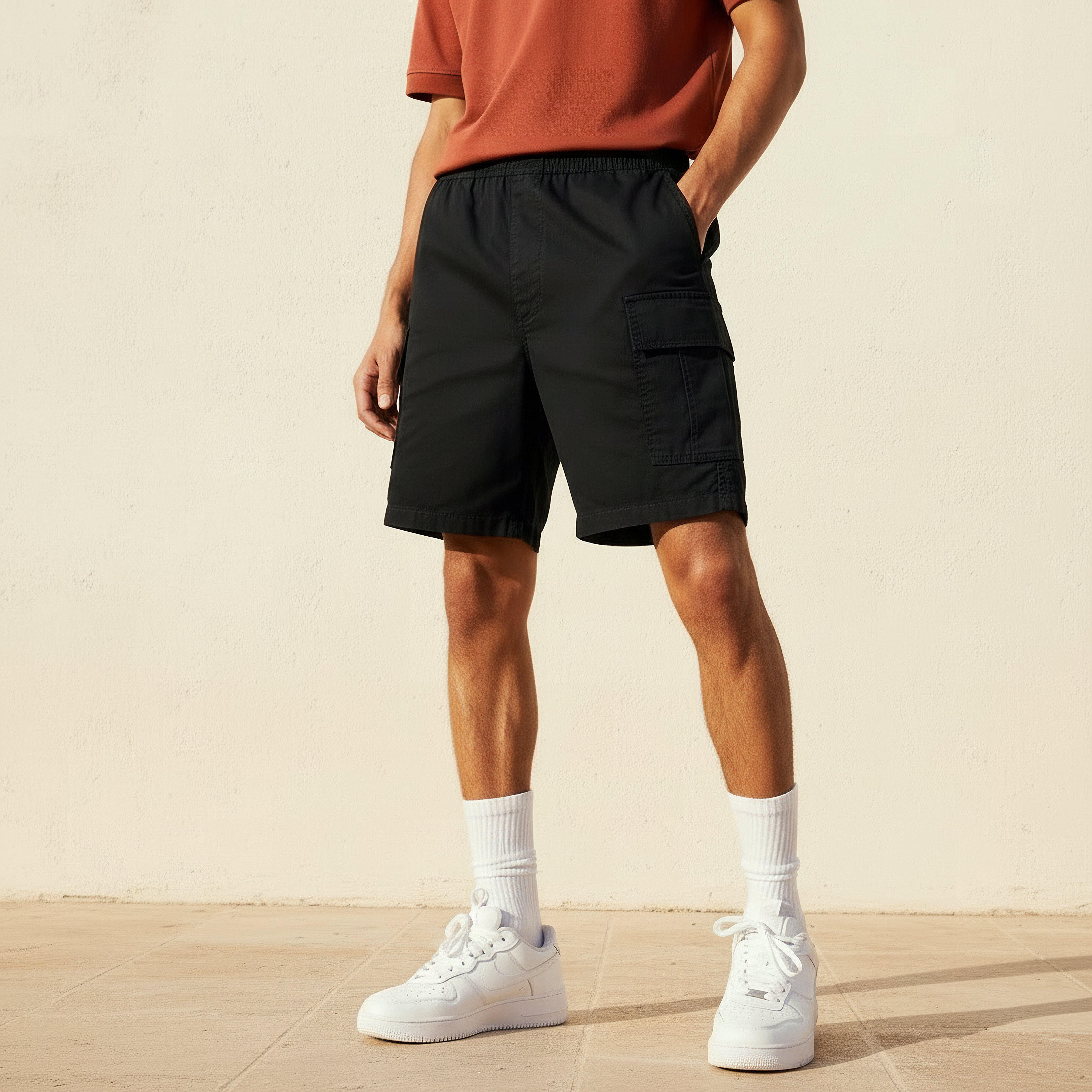 Men Regular Fit Cargo Shorts-men-clothing-bottoms-shorts-image-1