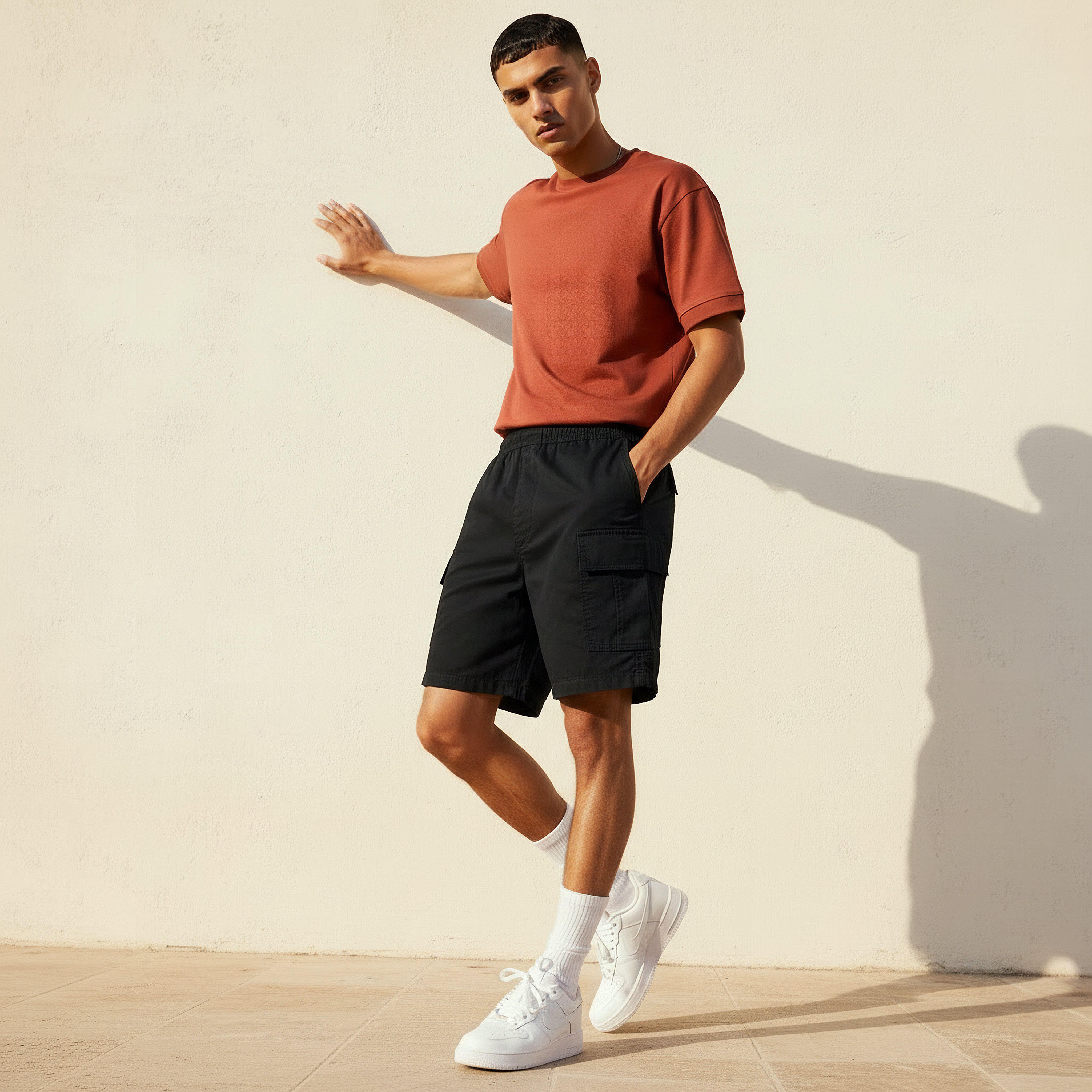 Men Regular Fit Cargo Shorts-men-clothing-bottoms-shorts-image-3