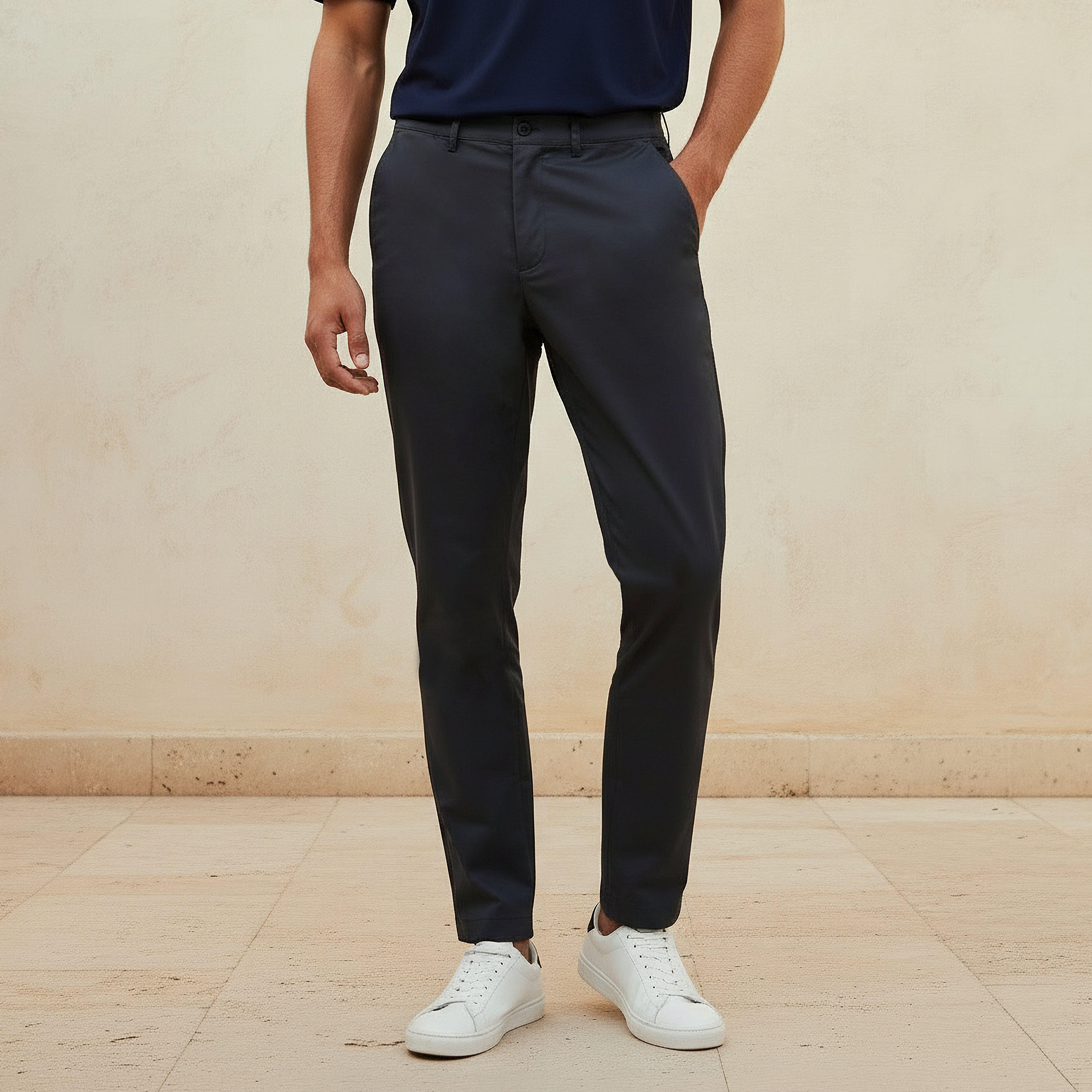Emperor Men Regular Fit Twill Trousers-men-clothing-bottoms-trousersandchinos-trousers-image-1