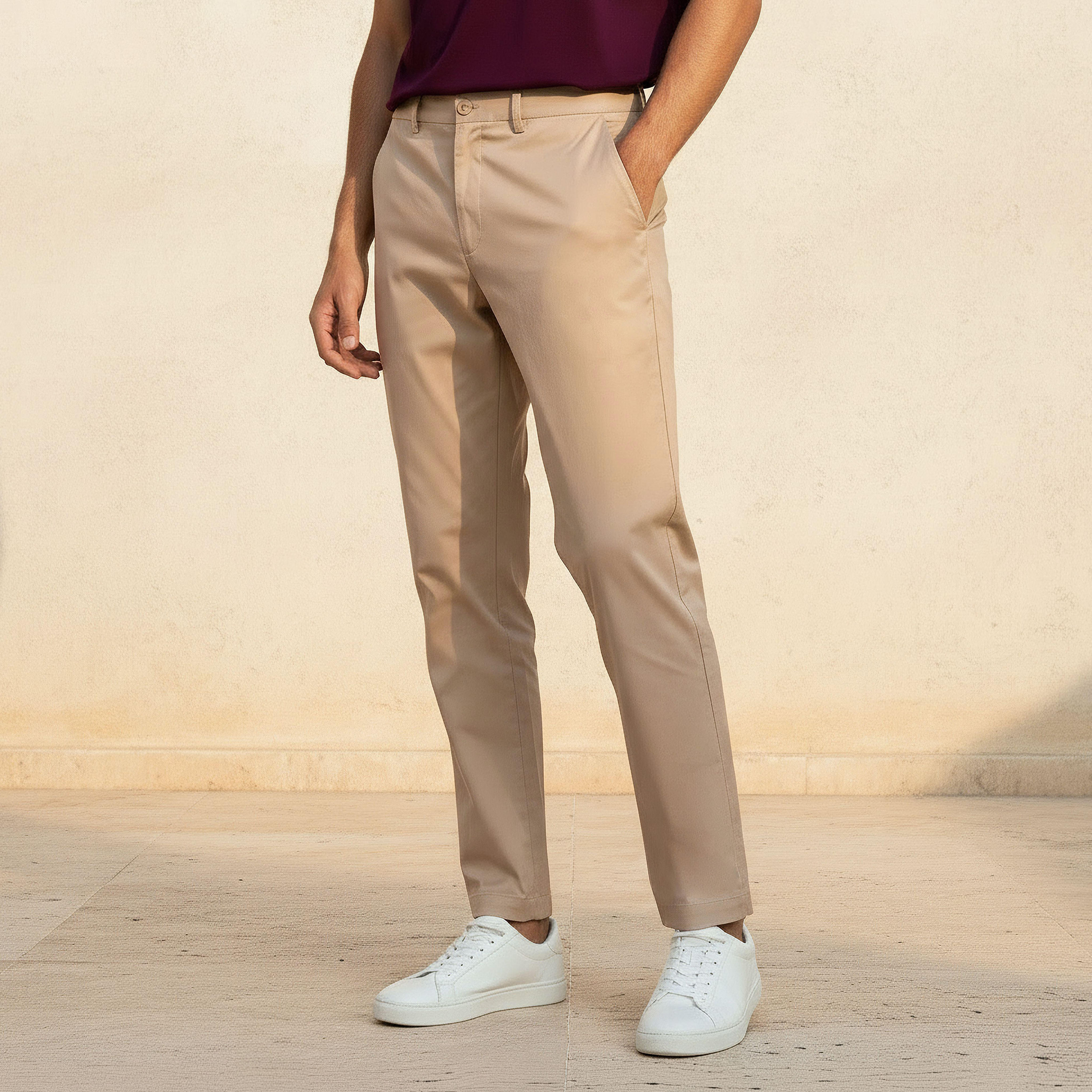 Emperor Men Regular Fit Twill Trousers-men-clothing-bottoms-trousersandchinos-trousers-image-1