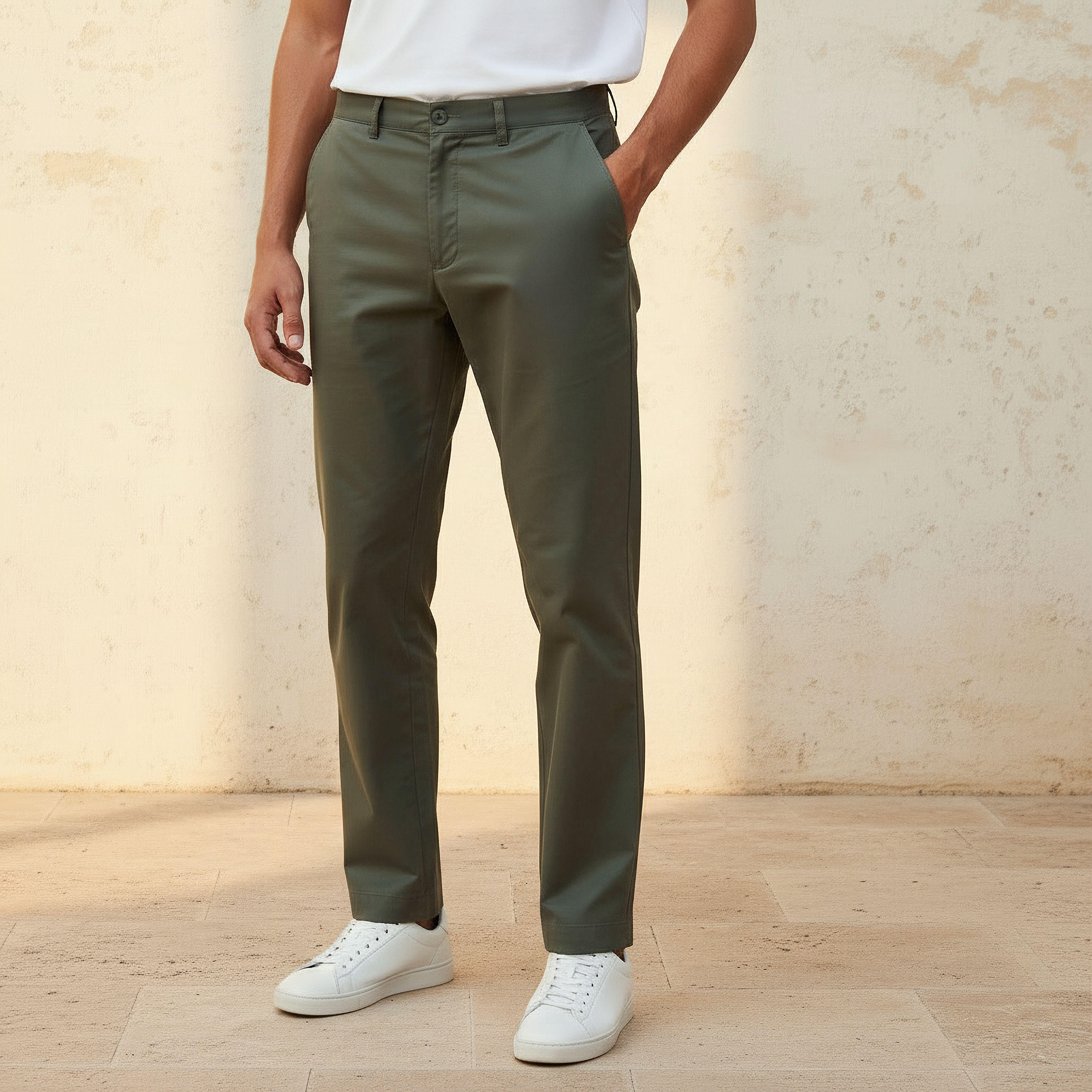 Emperor Men Regular Fit Twill Trousers-men-clothing-bottoms-trousersandchinos-trousers-image-1