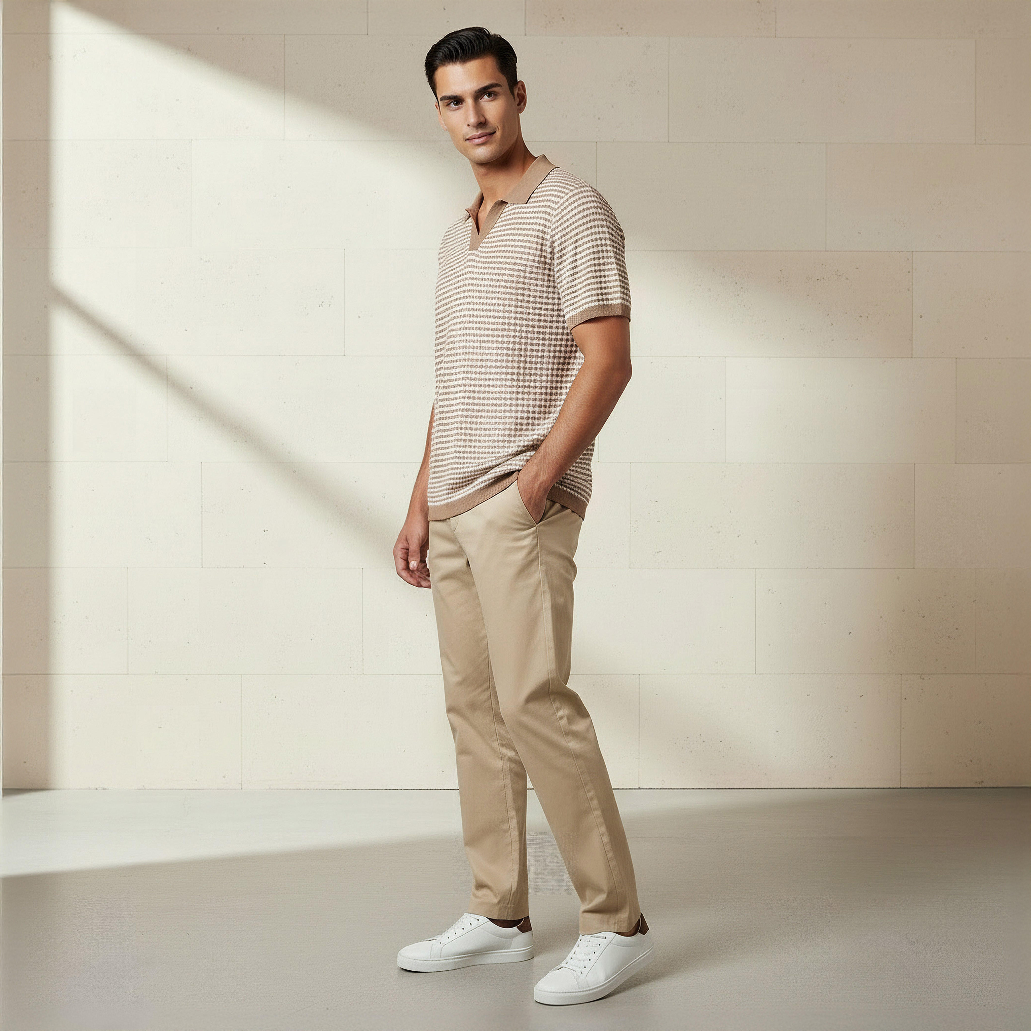 Emperor Men Short Sleeves Textured Polo T-shirt-men-clothing-tshirtsandpolos-polos-image-2
