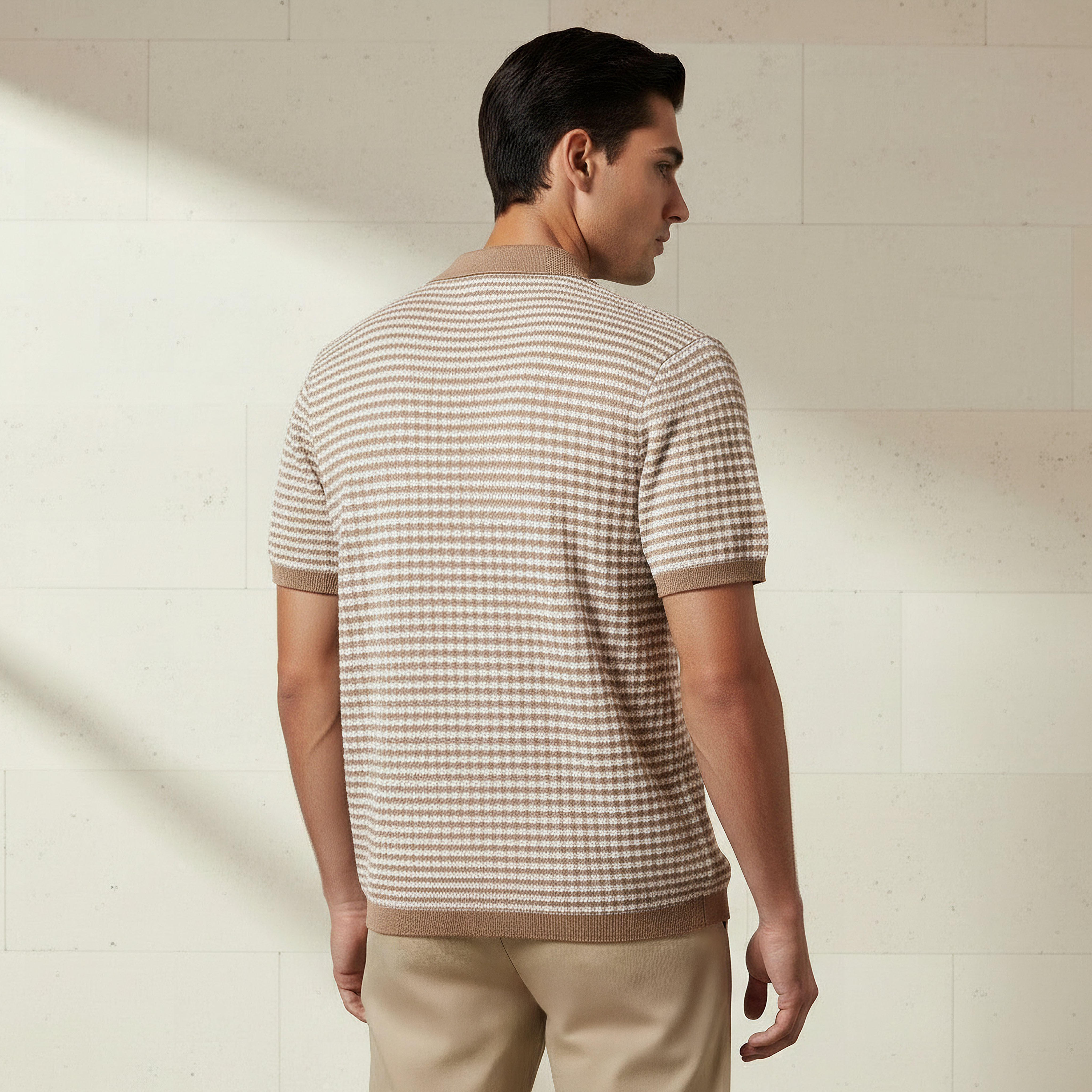 Emperor Men Short Sleeves Textured Polo T-shirt-men-clothing-tshirtsandpolos-polos-image-3