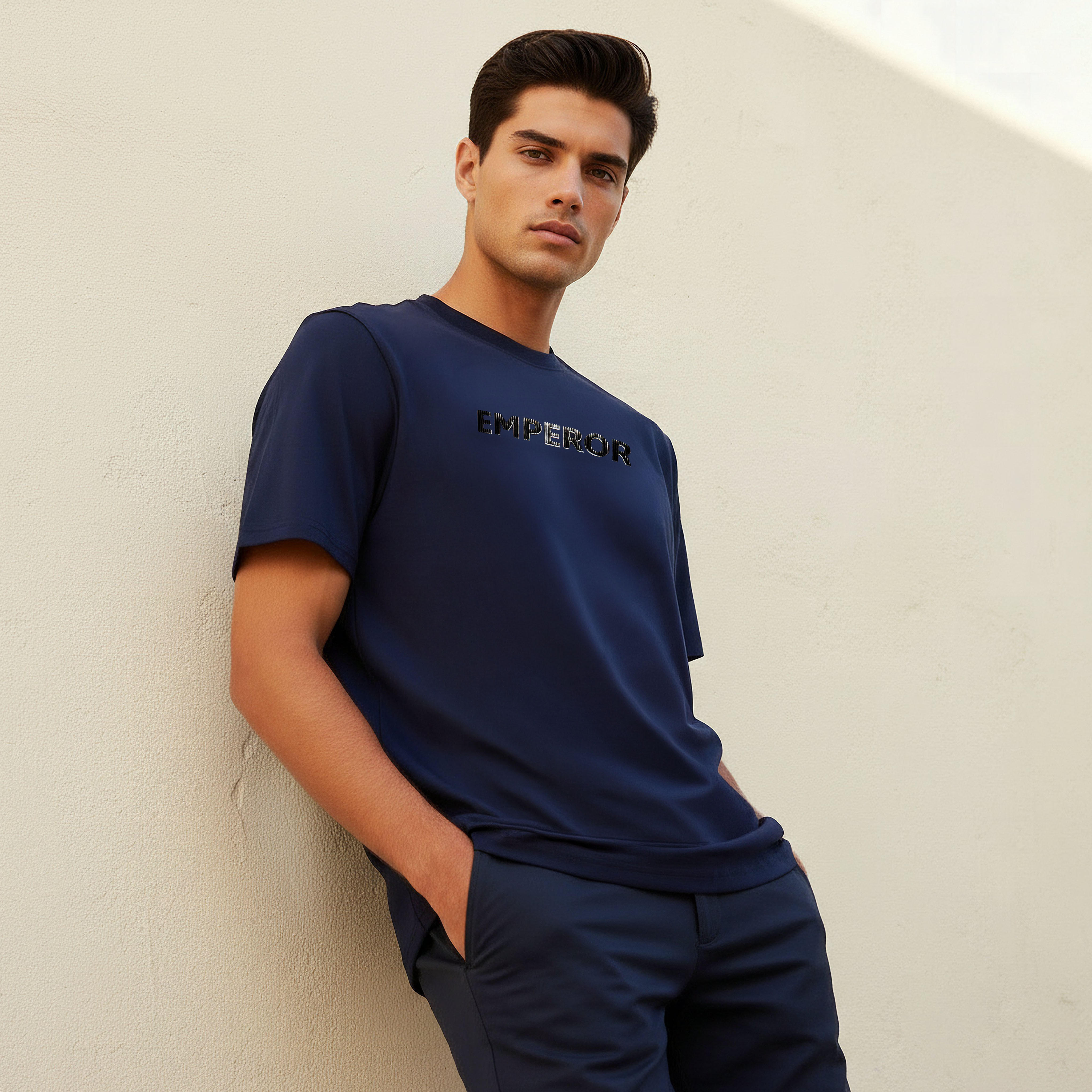 تيشيرت بأكمام قصيرة ورقبة ضيقة وقصة عادية من إمبيرور-men-clothing-tshirtsandpolos-tshirts-image-4