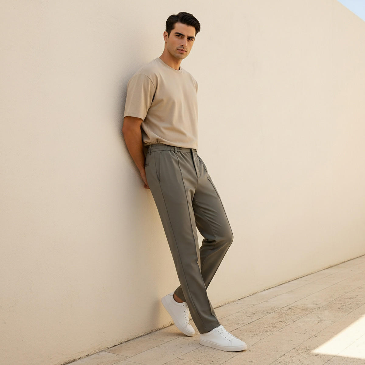 بنطلون رجالي بقصة سليم وتصميم أنيق-men-clothing-bottoms-trousersandchinos-trousers-image-3