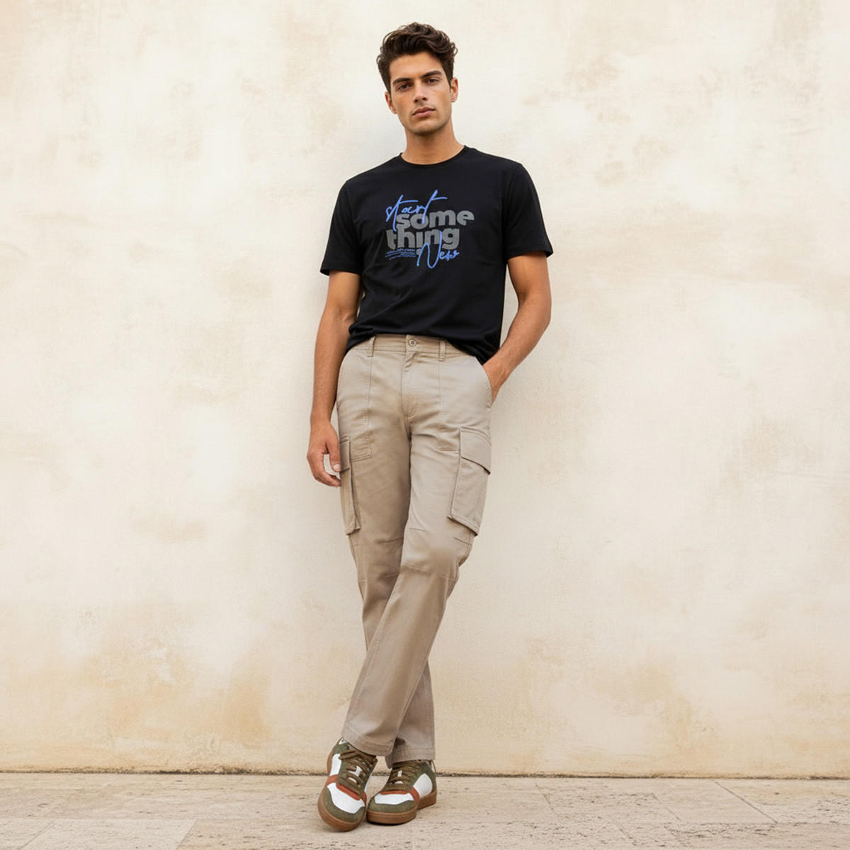 Men Regular Fit Twill Cargo Trousers-men-clothing-bottoms-trousersandchinos-trousers-image-3