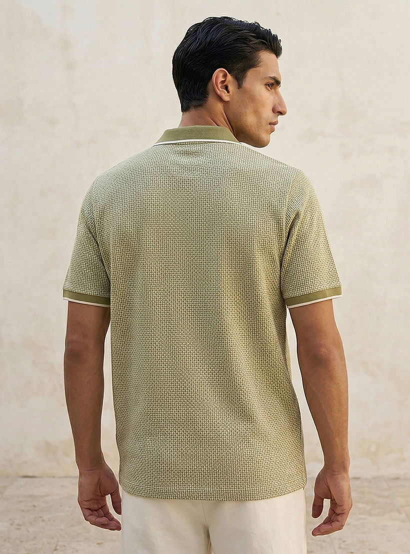 تيشيرت بولو بأكمام قصيرة بارز الملمس للرجال-men-clothing-tshirtsandpolos-polos-image-4