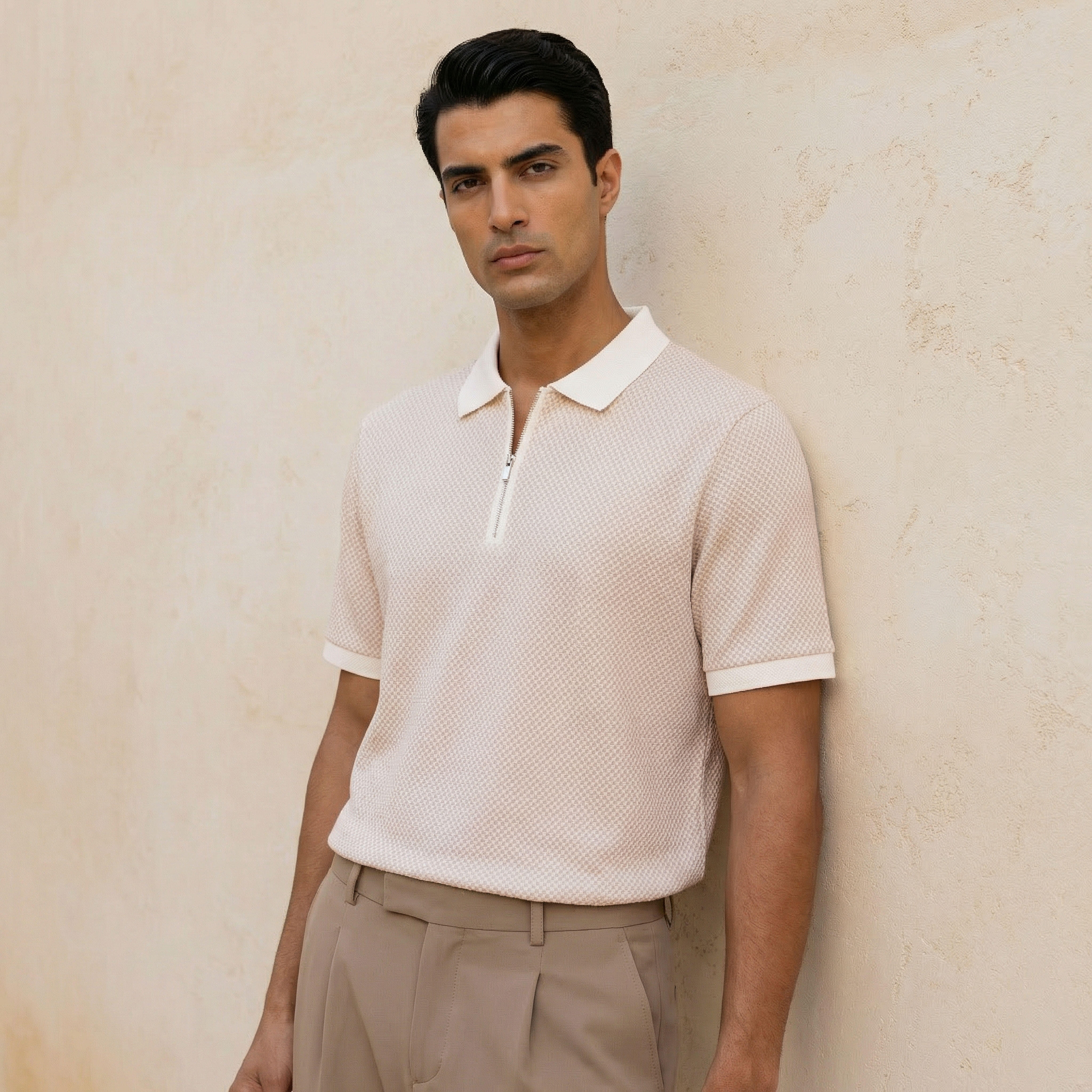 Men Short Sleeve Textured Polo T-shirt-PROMO_SP_BH_RGCC_BUY2FOR11_040325-image-1