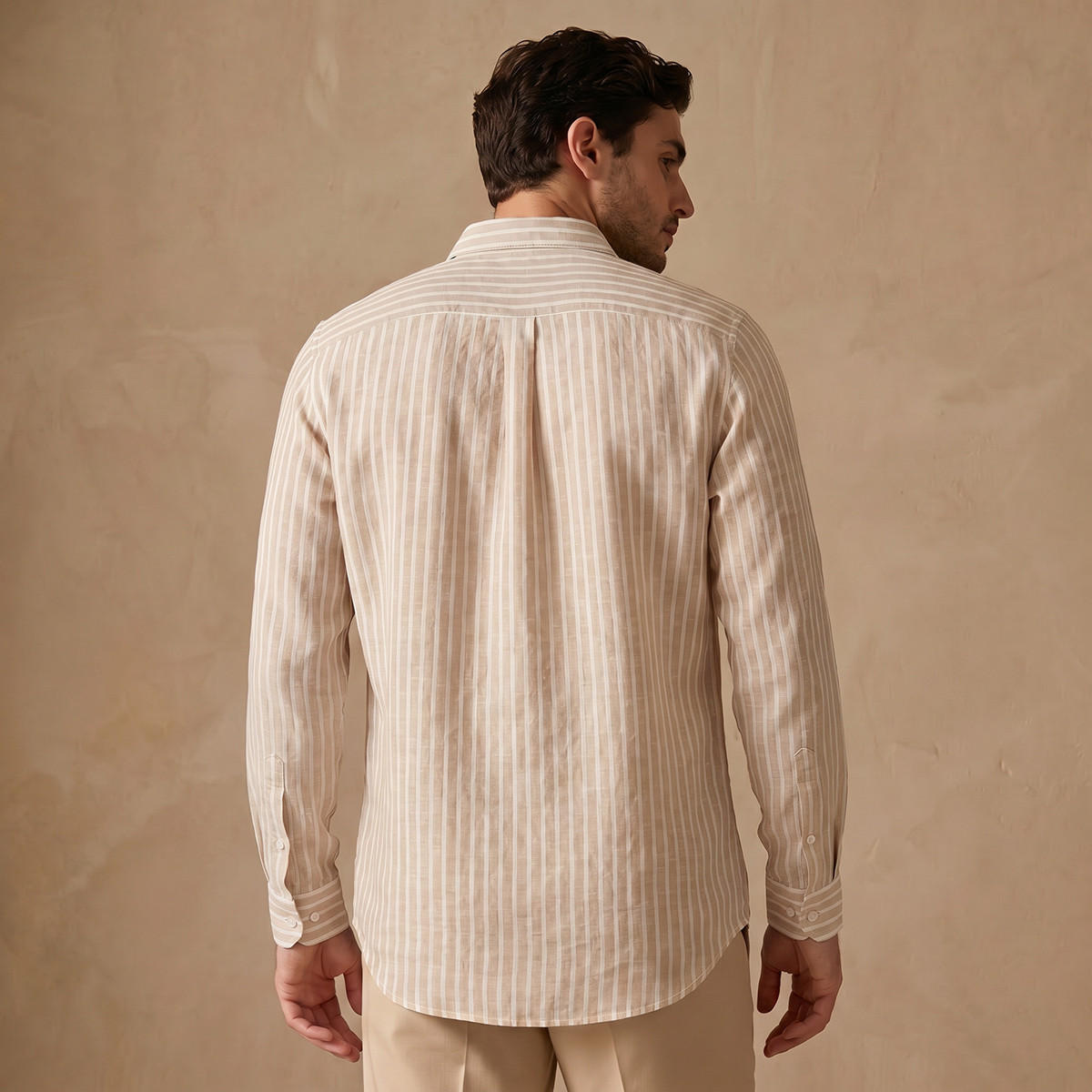 Men Slim Fit Collared Striped Long Sleeve Shirt-men-clothing-shirts-image-4