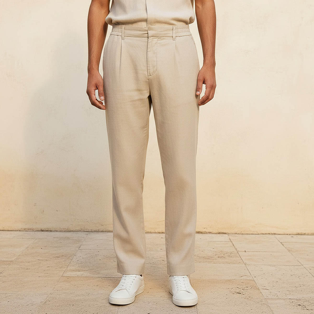 Men Regular Fit Linen Blend Trousers-men-clothing-bottoms-trousersandchinos-trousers-image-1