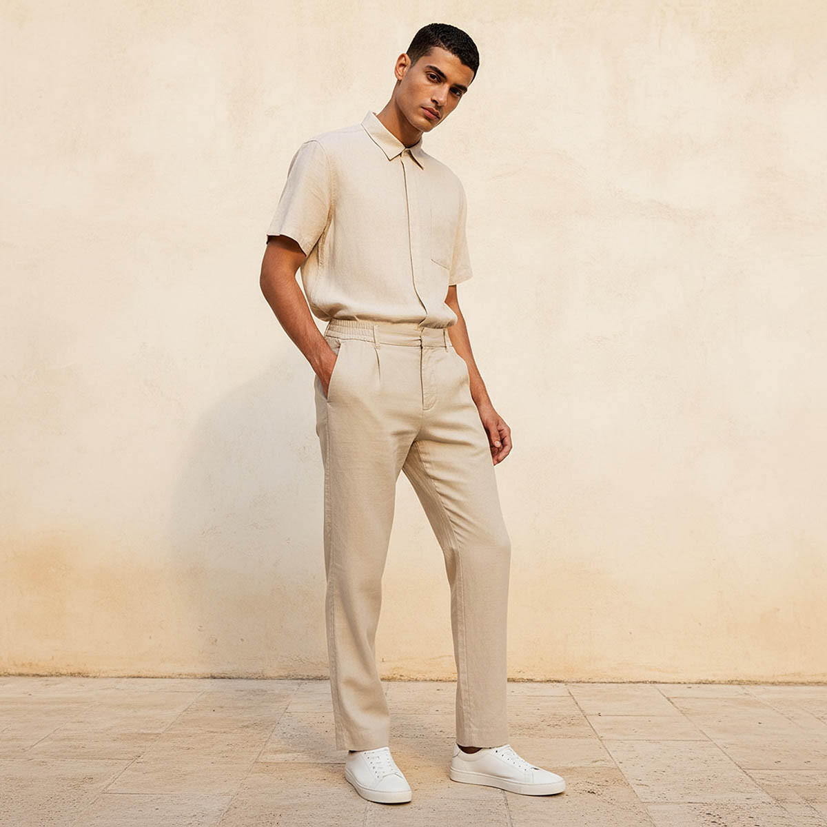 Men Regular Fit Linen Blend Trousers-men-clothing-bottoms-trousersandchinos-trousers-image-3