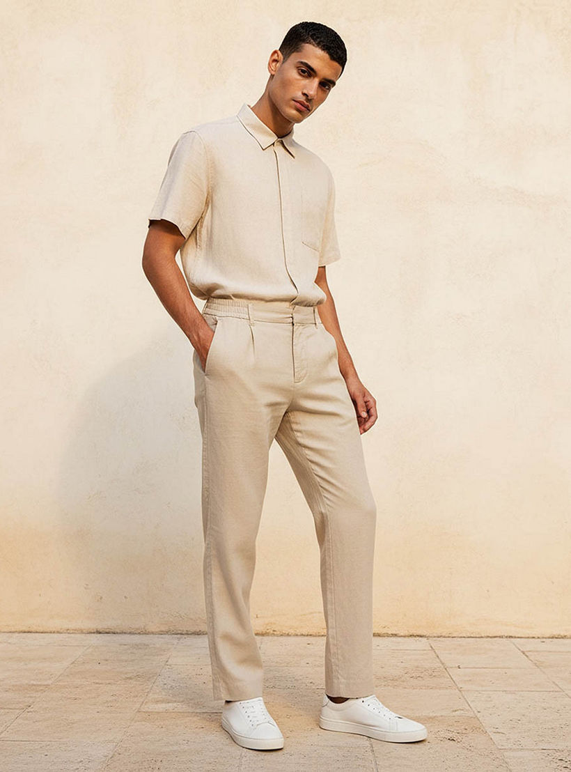 Men Regular Fit Linen Blend Trousers-men-clothing-bottoms-trousersandchinos-trousers-image-3