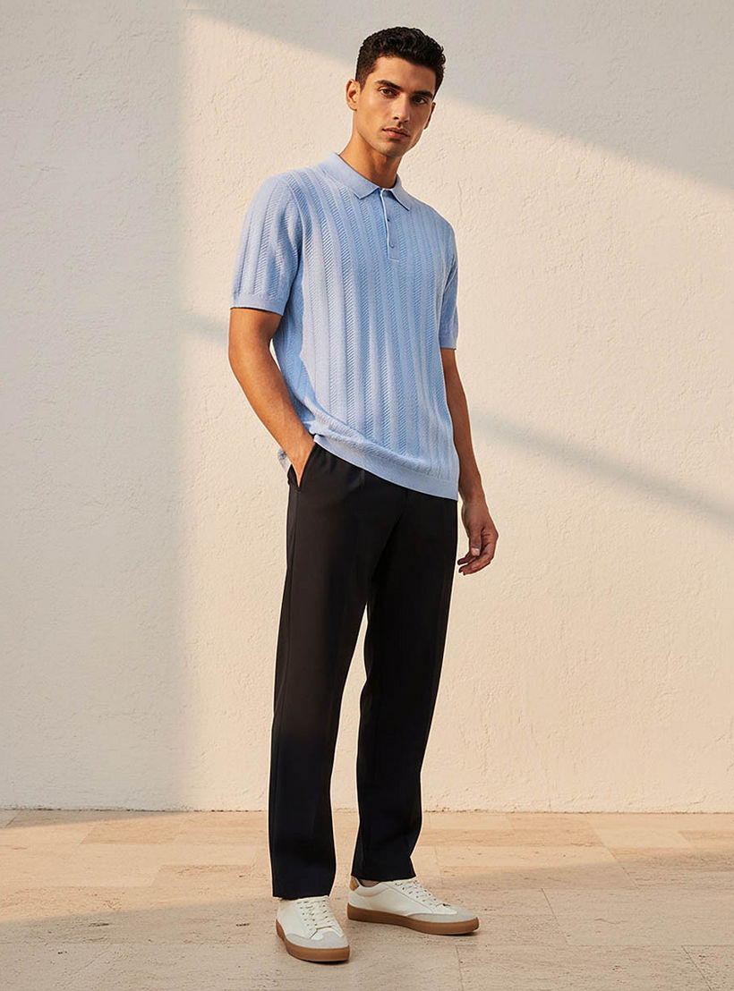 تيشيرت بولو رجالي بارز الملمس بأكمام قصيرة-men-clothing-tshirtsandpolos-polos-image-3