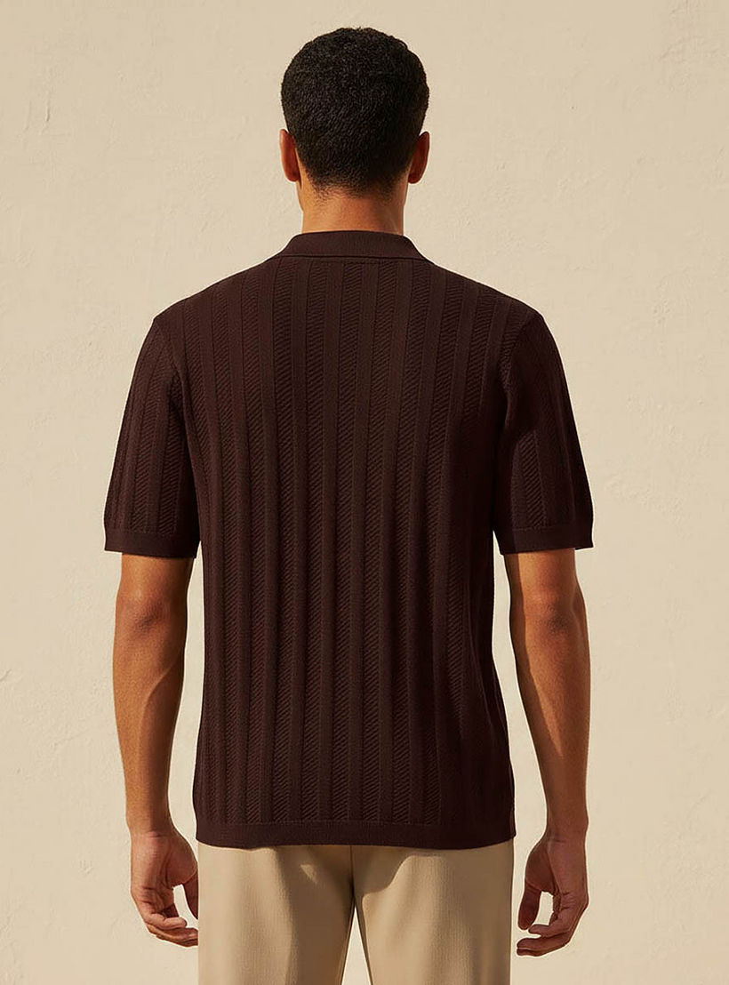 تيشيرت بولو رجالي بارز الملمس بأكمام قصيرة-men-clothing-tshirtsandpolos-polos-image-4