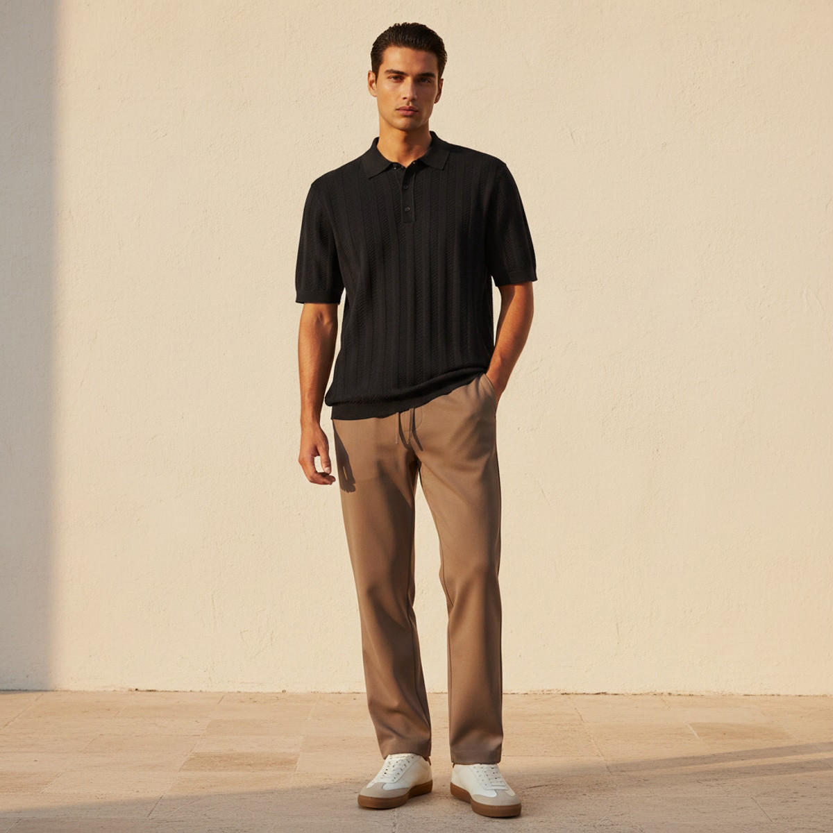 تيشيرت بولو رجالي بارز الملمس بأكمام قصيرة-men-clothing-tshirtsandpolos-polos-image-3