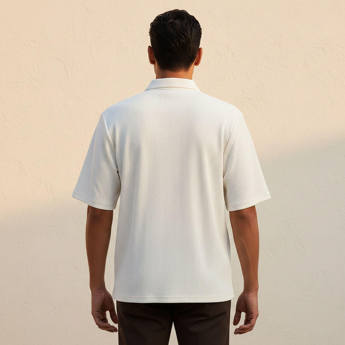 Splash Smart Regular Fit Collared Textured Short Sleeves Shirt-men-clothing-shirts-image-4