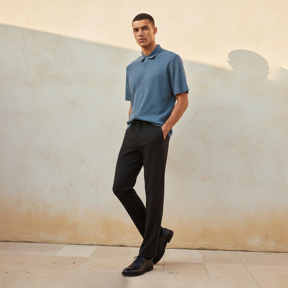 Splash Smart Regular Fit Collared Textured Short Sleeves Shirt-men-clothing-shirts-image-3