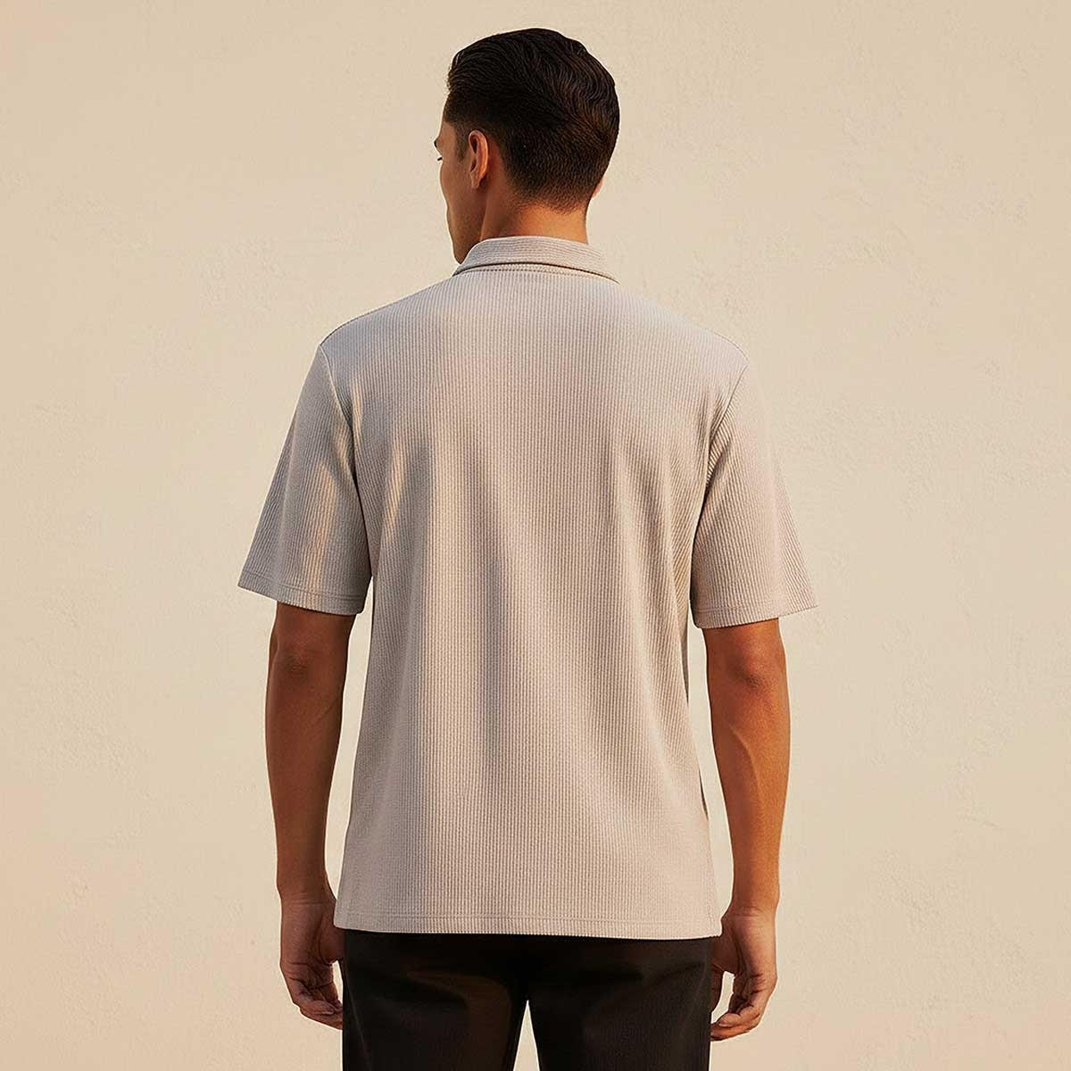 Splash Smart Regular Fit Collared Textured Short Sleeves Shirt-men-clothing-shirts-image-4