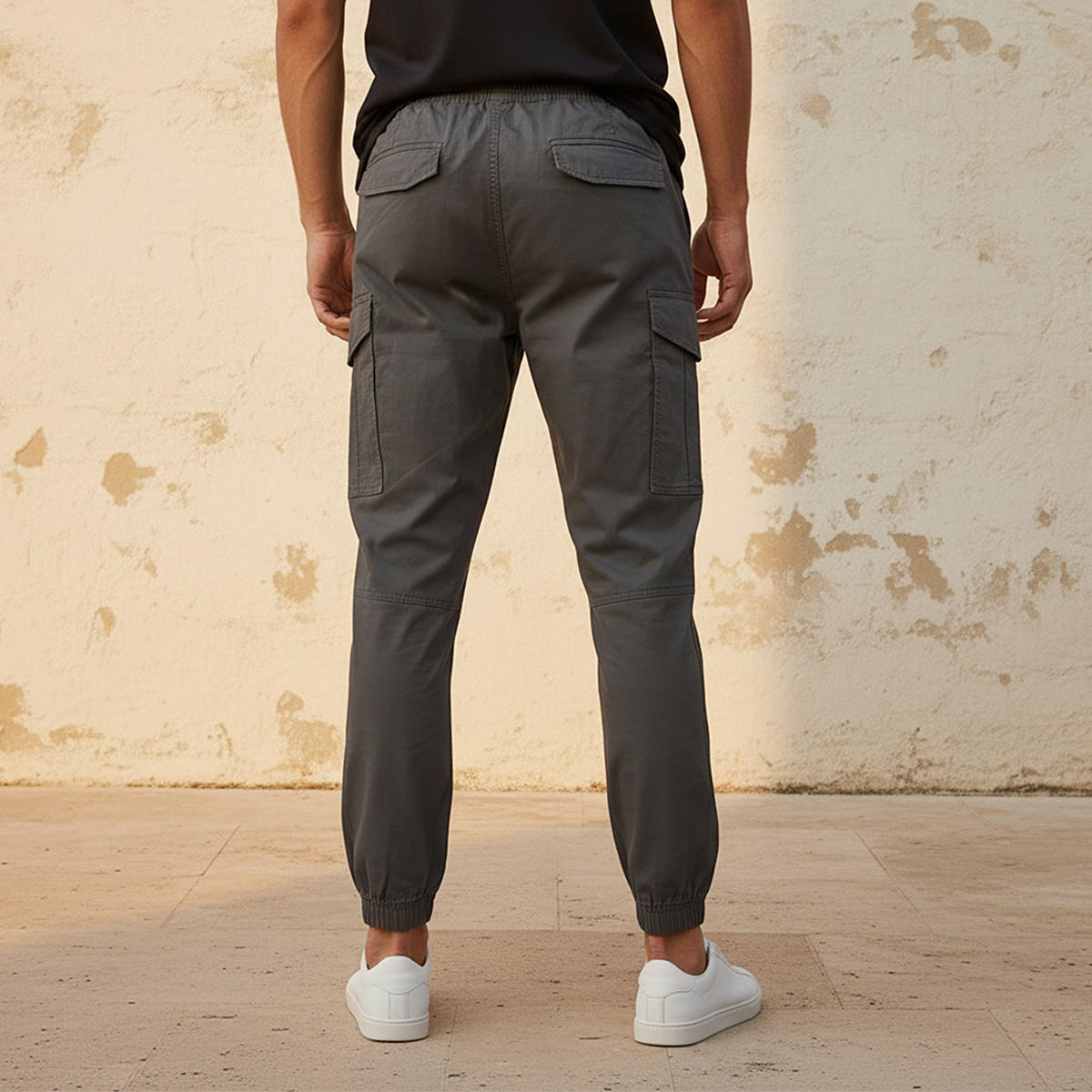 Men Baggy Fit Cargo Joggers with Drawstring Closure-men-clothing-bottoms-joggers-image-4