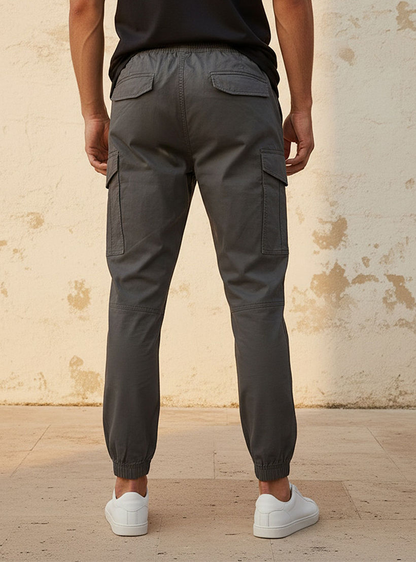 Men Baggy Fit Cargo Joggers with Drawstring Closure-men-clothing-bottoms-joggers-image-4