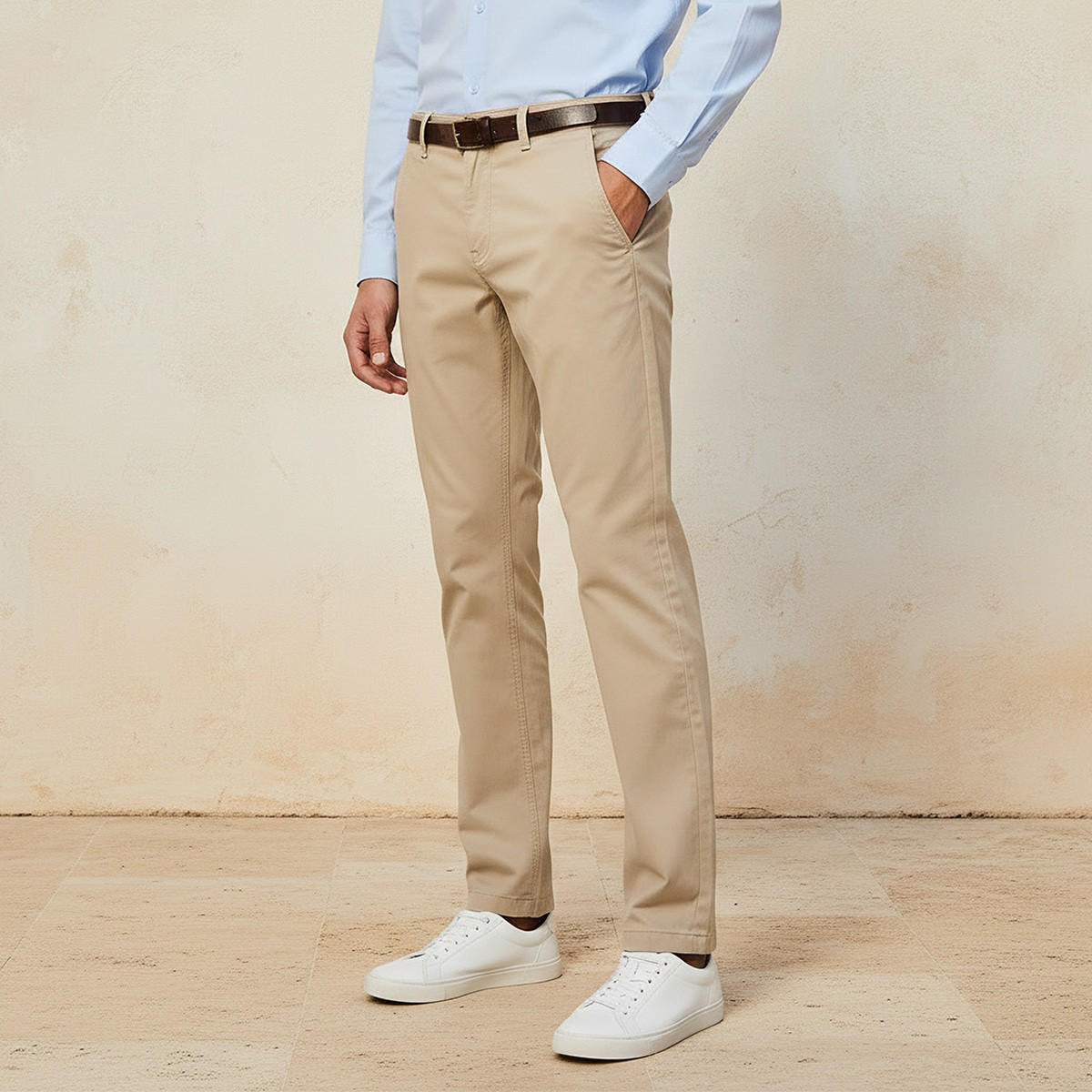 Splash Smart Slim Fit Belted Cotton Chinos-men-clothing-bottoms-trousersandchinos-chinos-image-1