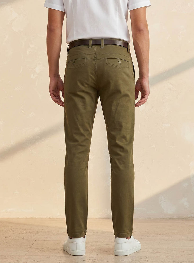 بنطال تشينو قطن بقصة سليم وحزام من سبلاش سمارت-men-clothing-bottoms-trousersandchinos-chinos-image-4