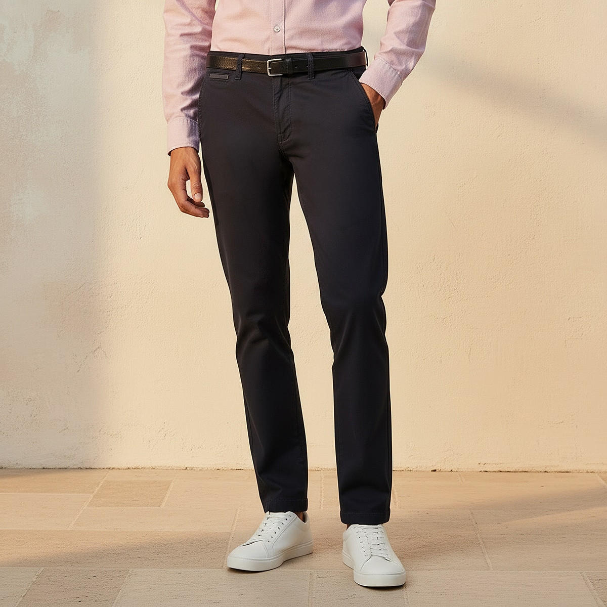 Splash Smart Slim Fit Belted Cotton Chinos-men-clothing-bottoms-trousersandchinos-chinos-image-1