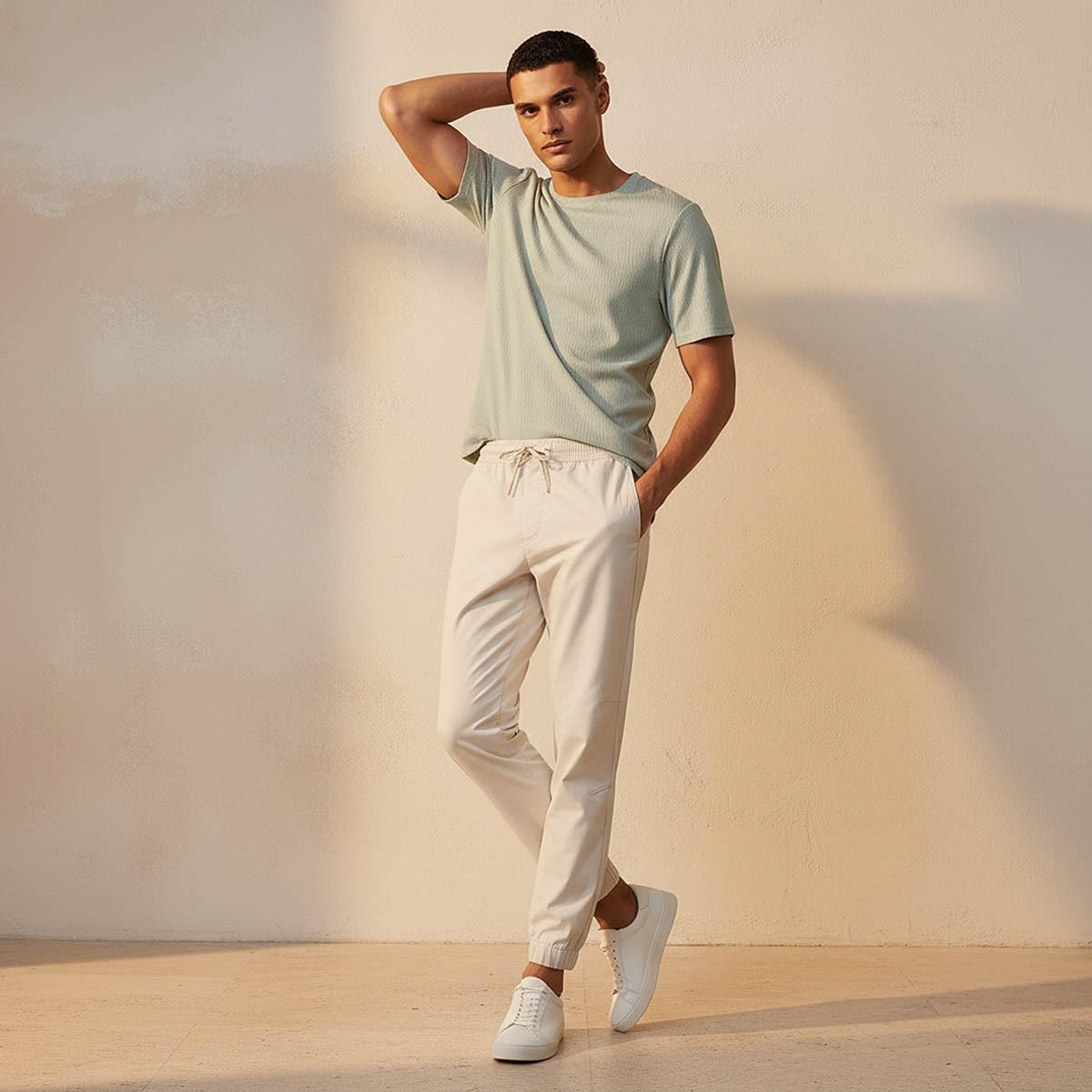 بنطلون رياضي بقصّة سليم وخصر مرن من سبلاش سمارت-men-clothing-bottoms-joggers-image-3
