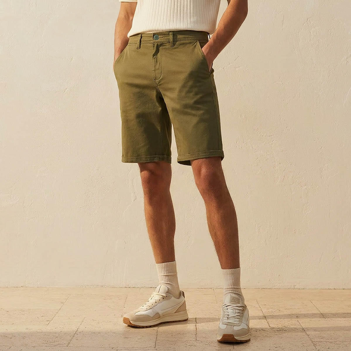 Men Slim Fit Chino Shorts-men-clothing-bottoms-shorts-image-1