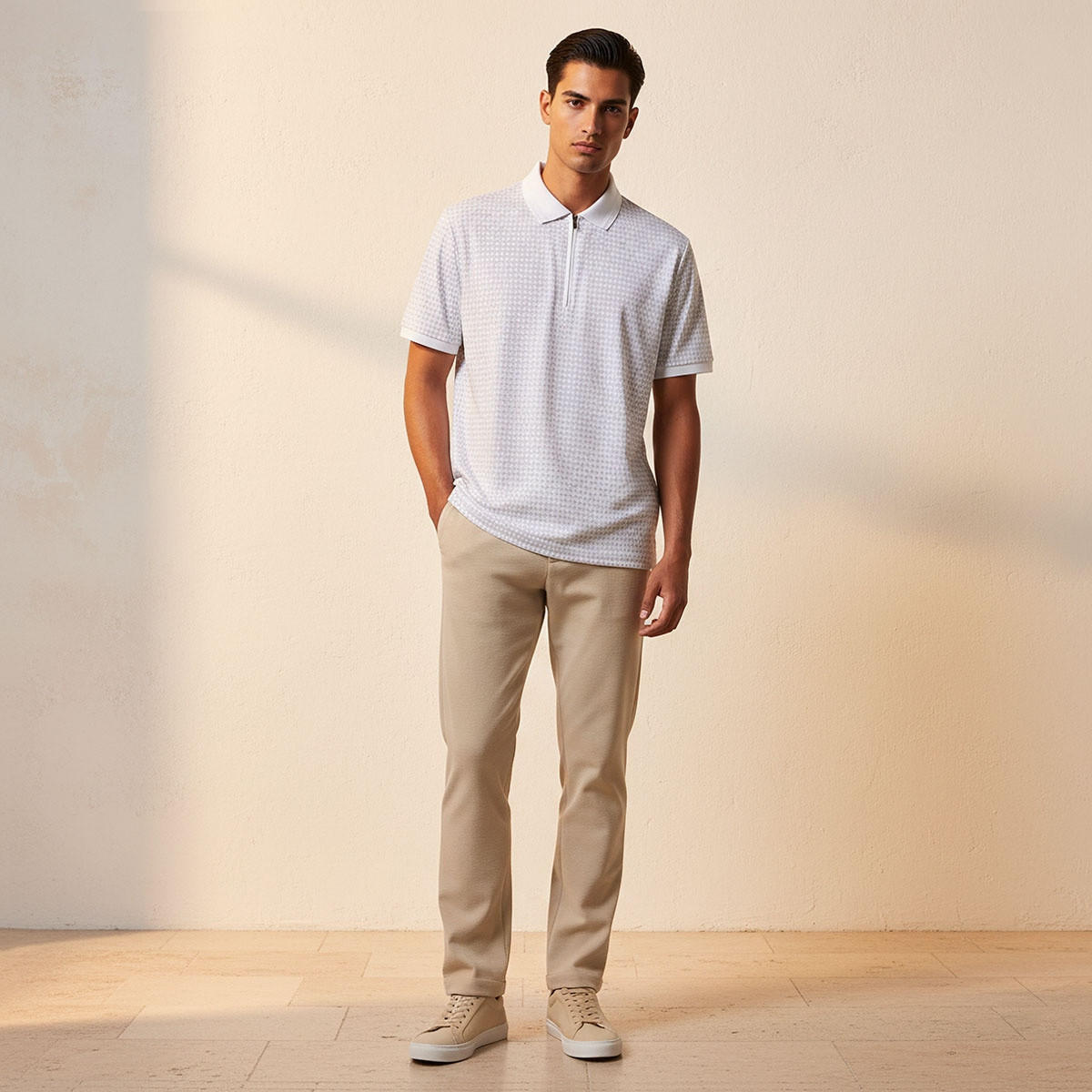 Splash Smart Short Sleeves Textured Polo T-shirt-men-clothing-tshirtsandpolos-polos-image-3