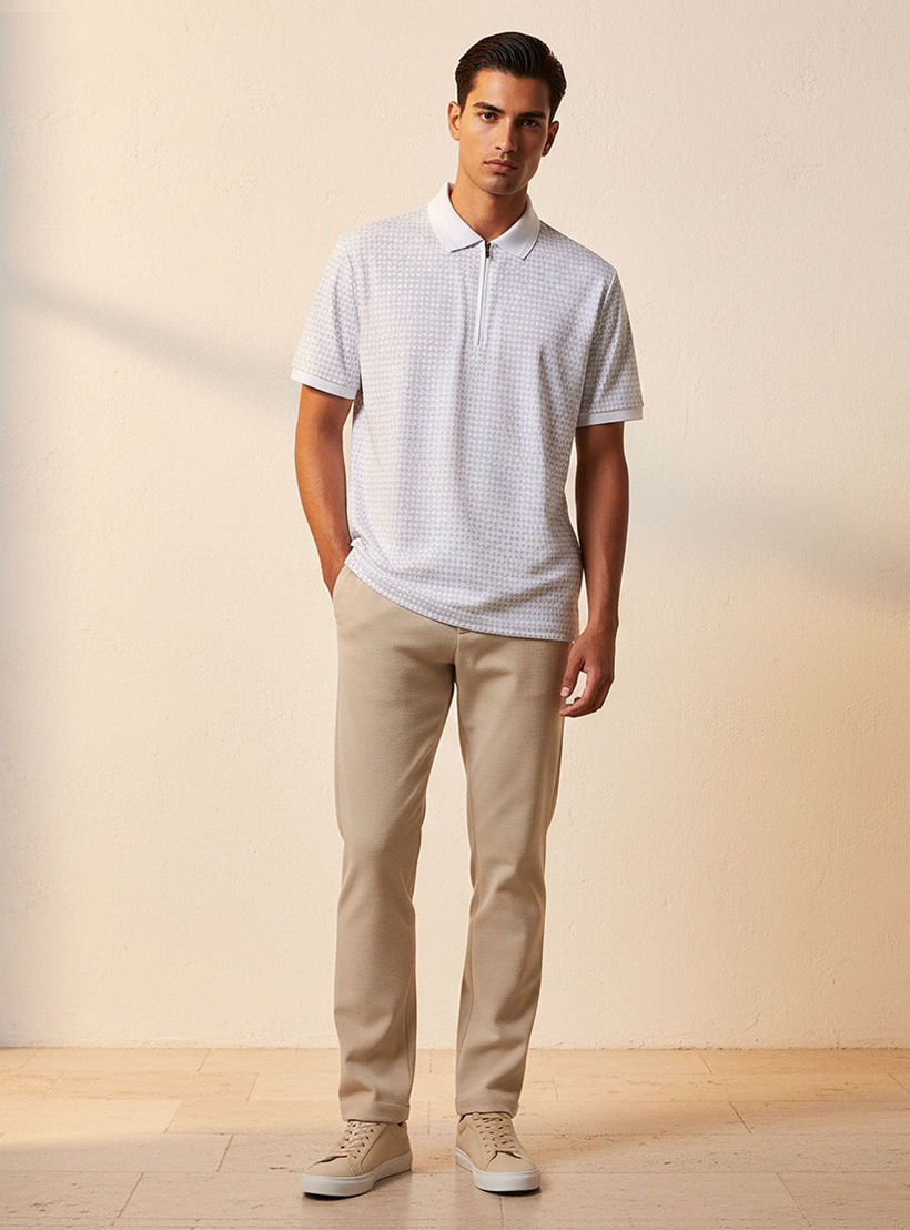 Splash Smart Short Sleeves Textured Polo T-shirt-men-clothing-tshirtsandpolos-polos-image-3