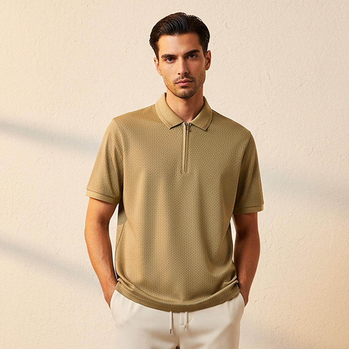 تيشيرت بولو بارز الملمس بأكمام قصيرة من سبلاش سمارت-men-clothing-tshirtsandpolos-polos-image-1