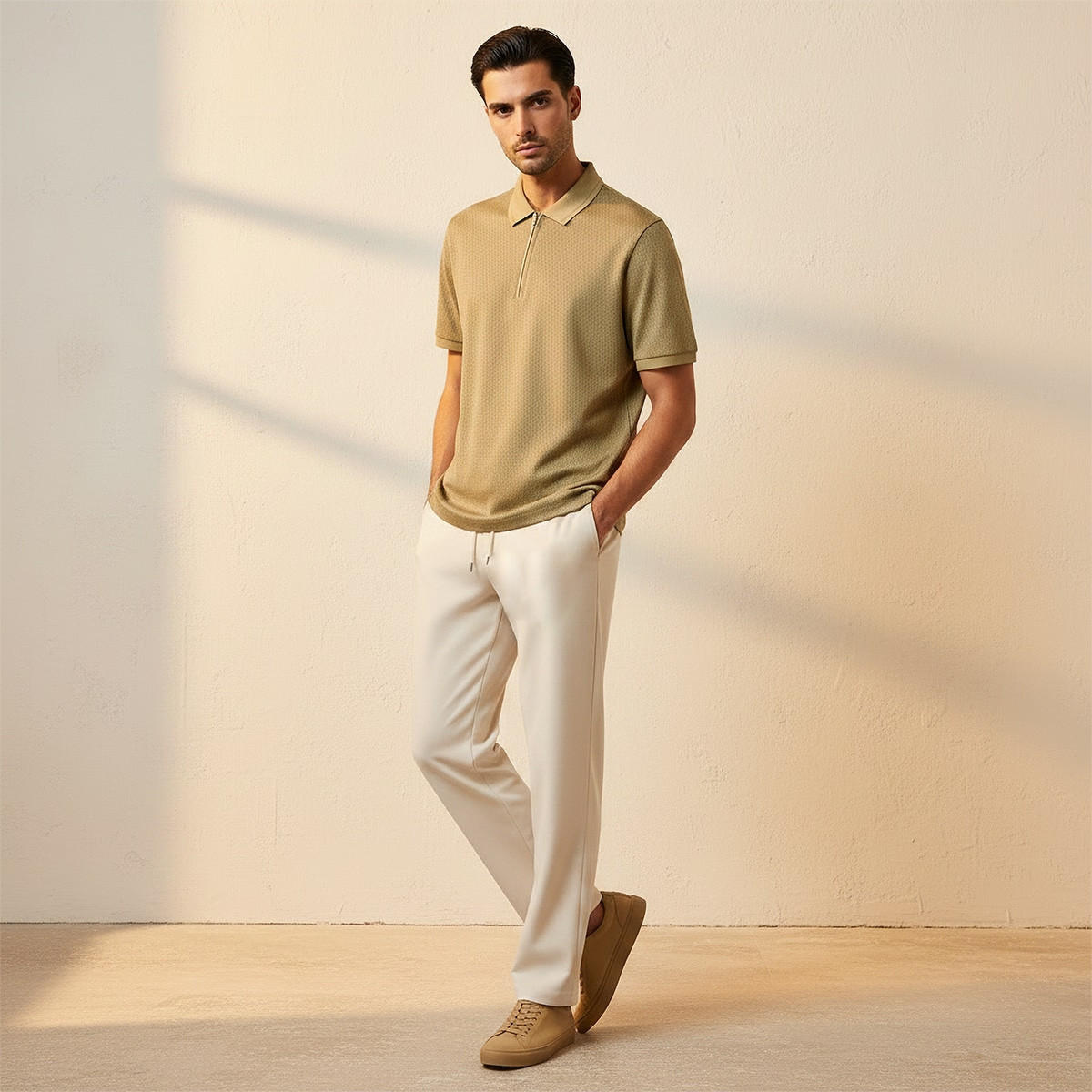 تيشيرت بولو بارز الملمس بأكمام قصيرة من سبلاش سمارت-men-clothing-tshirtsandpolos-polos-image-3