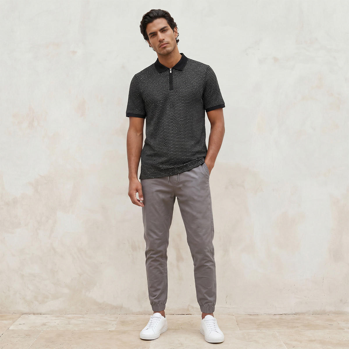 تيشيرت بولو بارز الملمس بأكمام قصيرة من سبلاش سمارت-men-clothing-tshirtsandpolos-polos-image-3