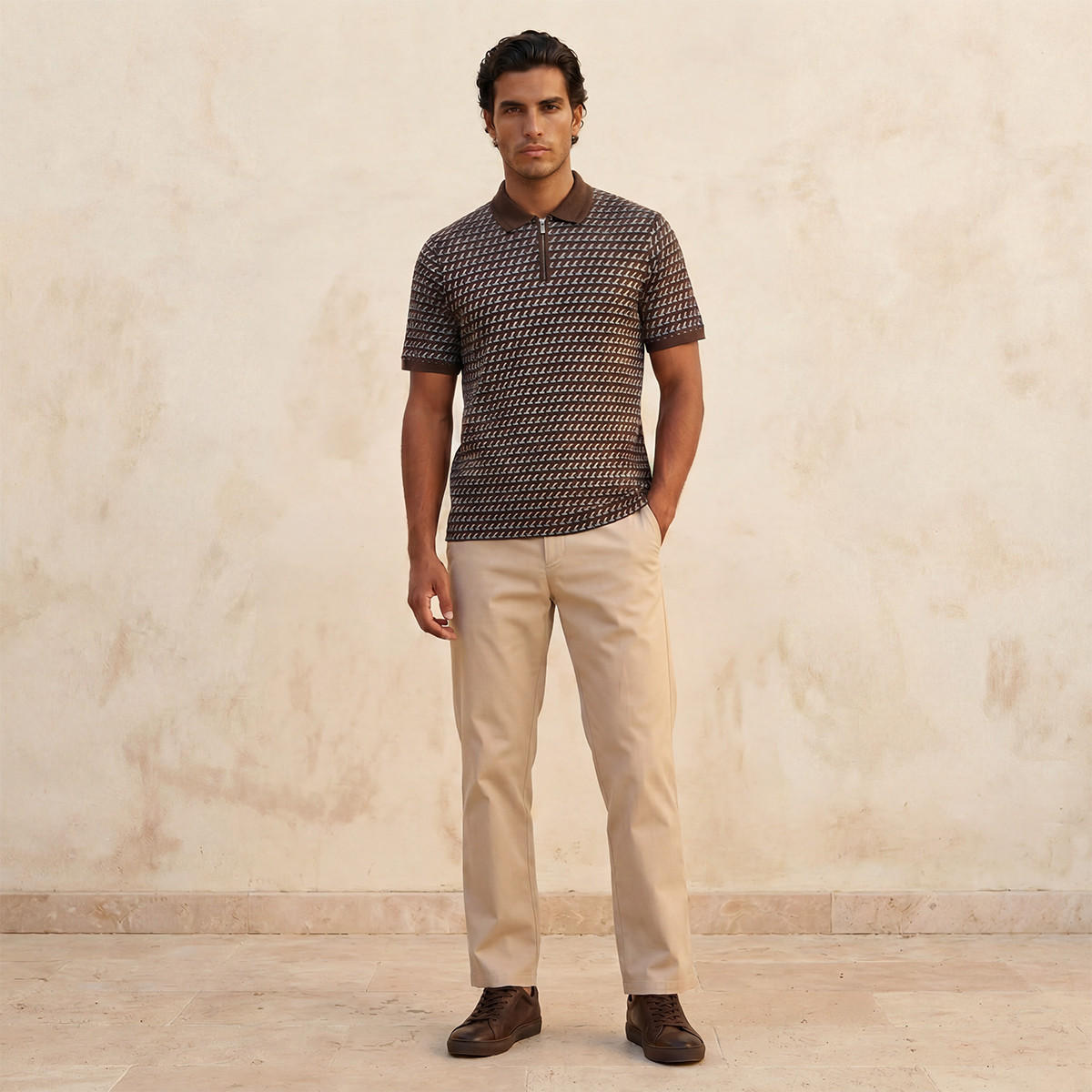 تيشيرت بولو بارز الملمس بأكمام قصيرة من سبلاش سمارت-men-clothing-tshirtsandpolos-polos-image-3