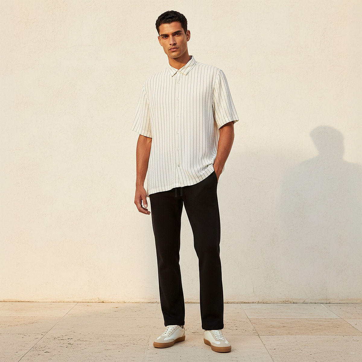 Splash Smart Regular Fit Collared Striped Short Sleeves Shirt-men-clothing-shirts-image-3