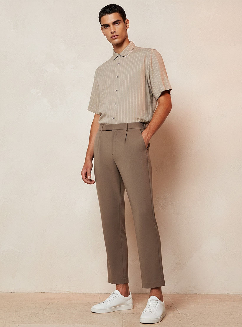 Splash Smart Regular Fit Collared Striped Short Sleeves Shirt-men-clothing-shirts-image-3