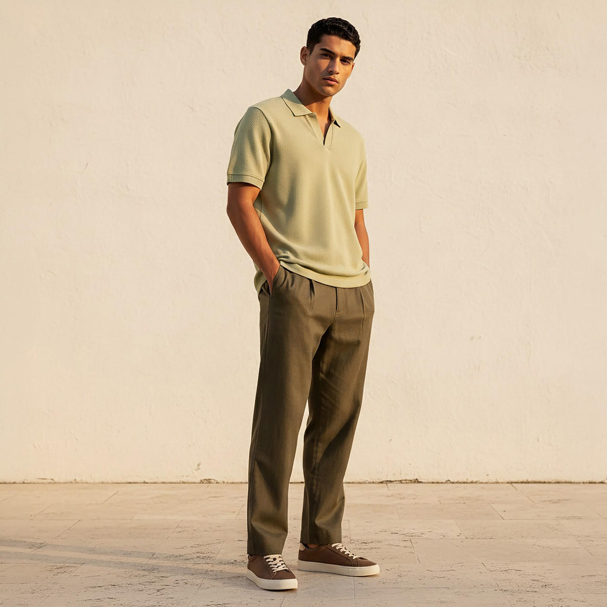 Men Short Sleeve Textured Polo T-shirt-men-clothing-tshirtsandpolos-polos-image-3